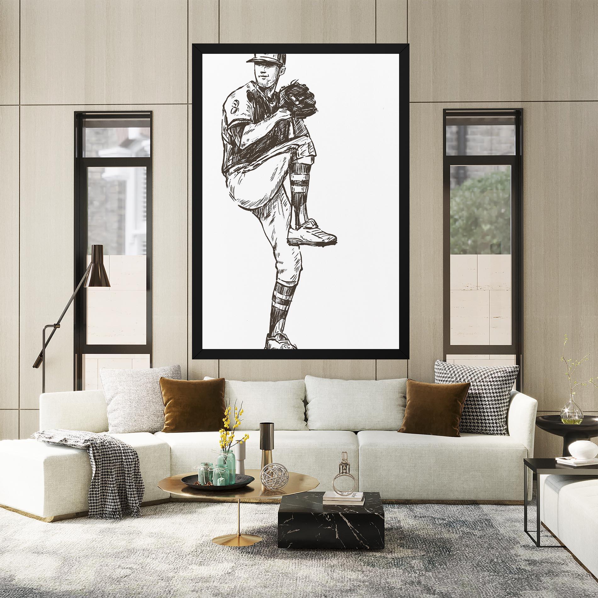 Vászonkép Baseball Player Line mockup 2