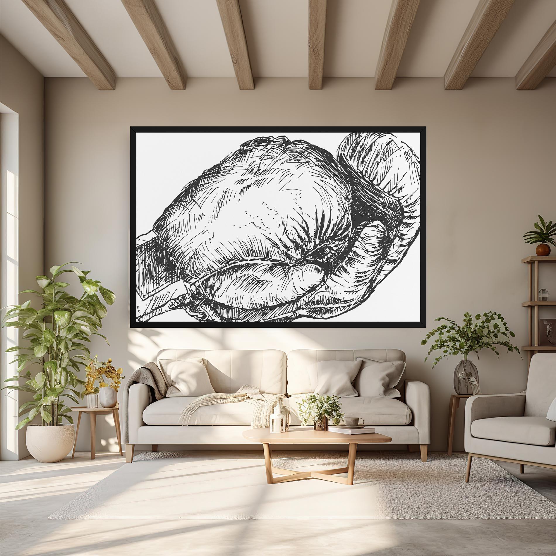 Vászonkép Grey Line Glove mockup 6