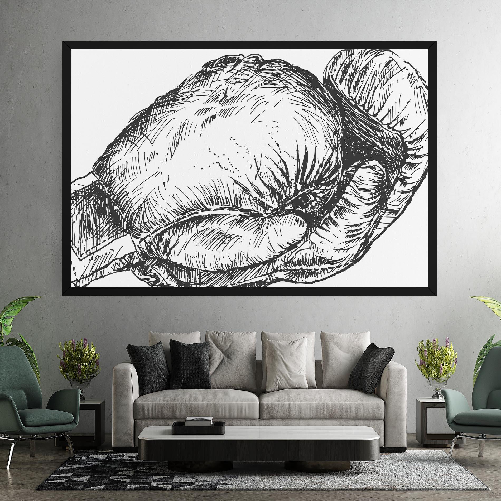 Vászonkép Grey Line Glove mockup 7