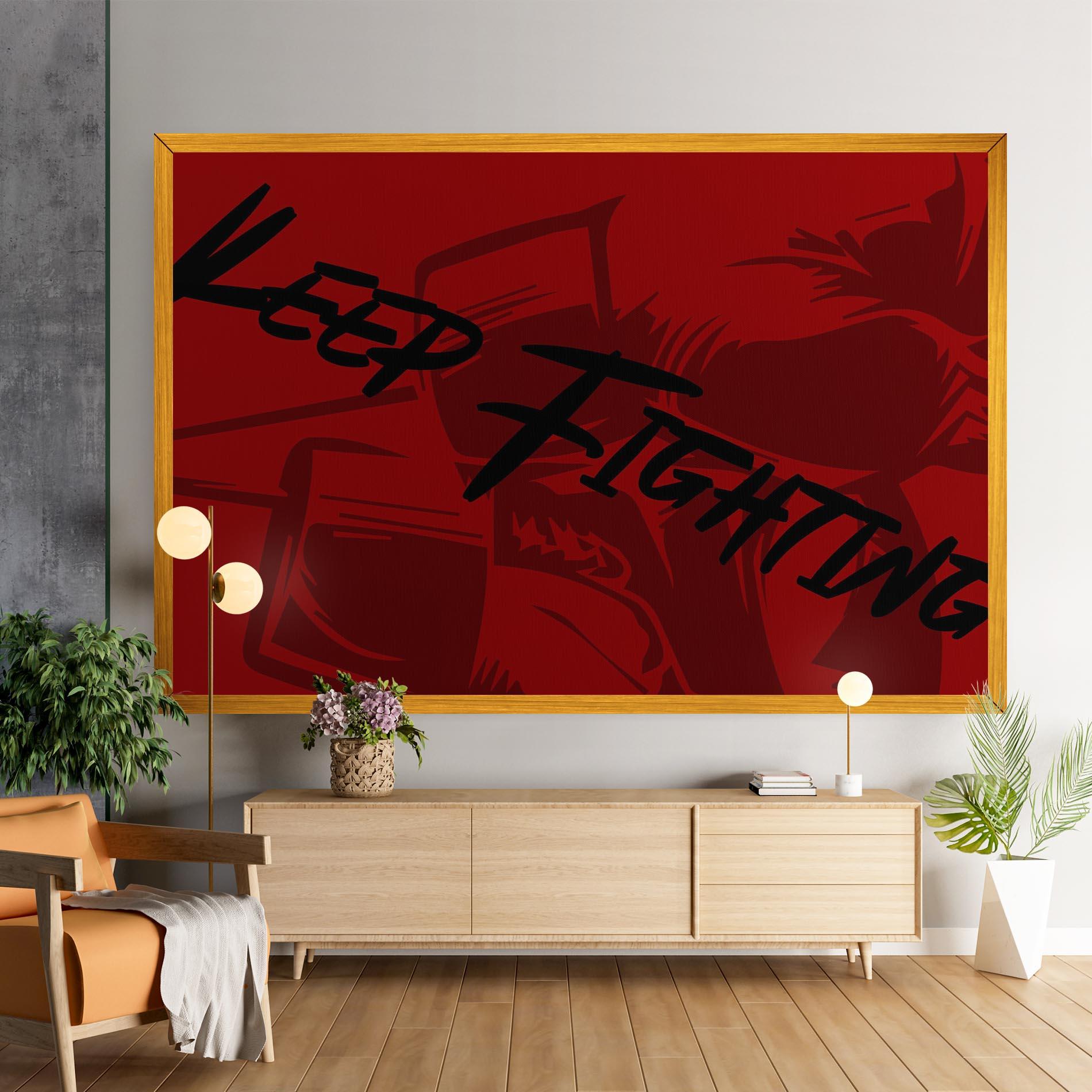 Vászonkép Keep Fighting mockup 9