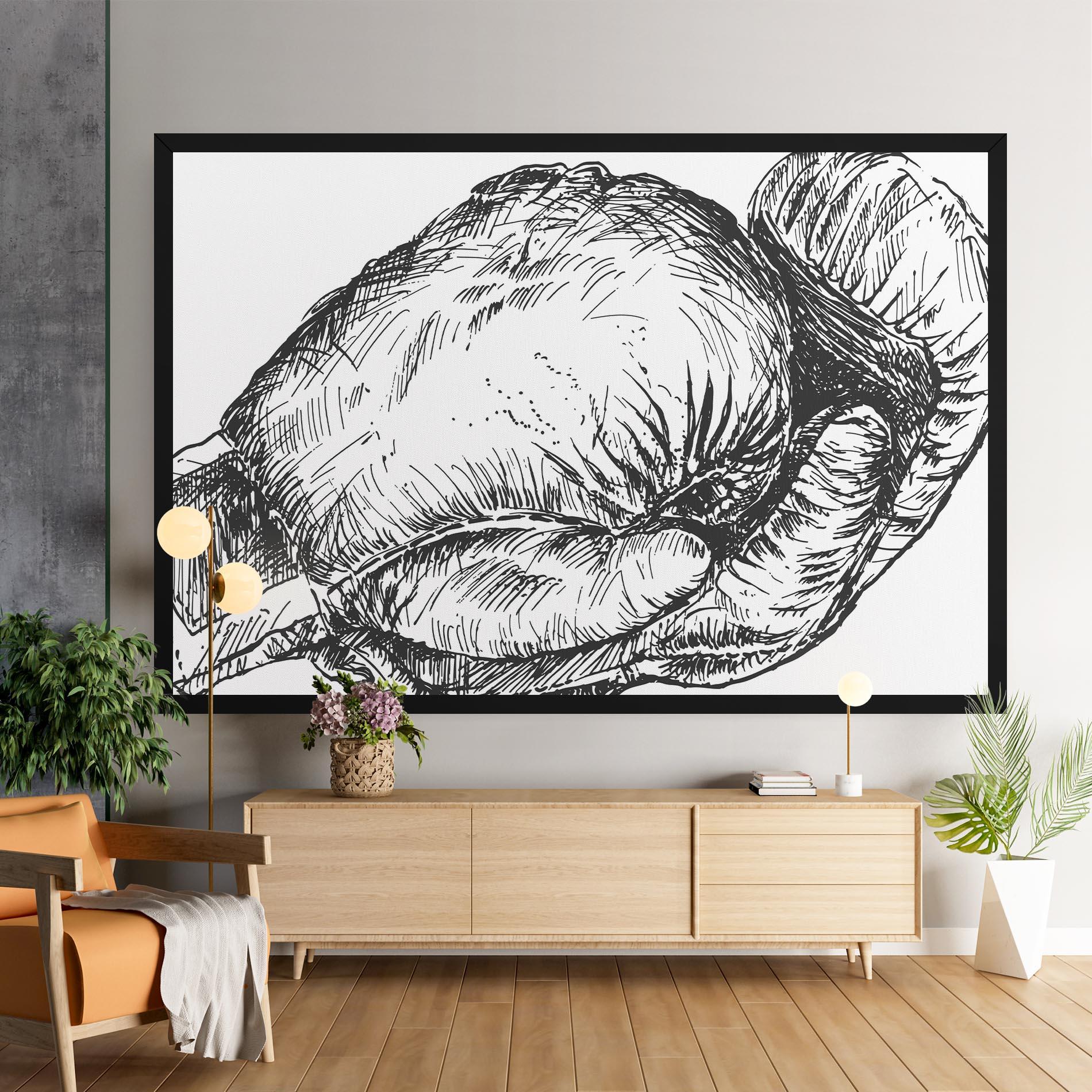 Vászonkép Grey Line Glove mockup 9