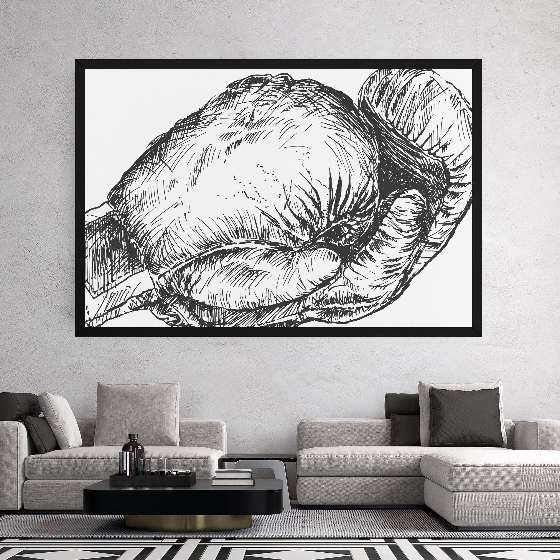 Vászonkép Grey Line Glove mockup 2