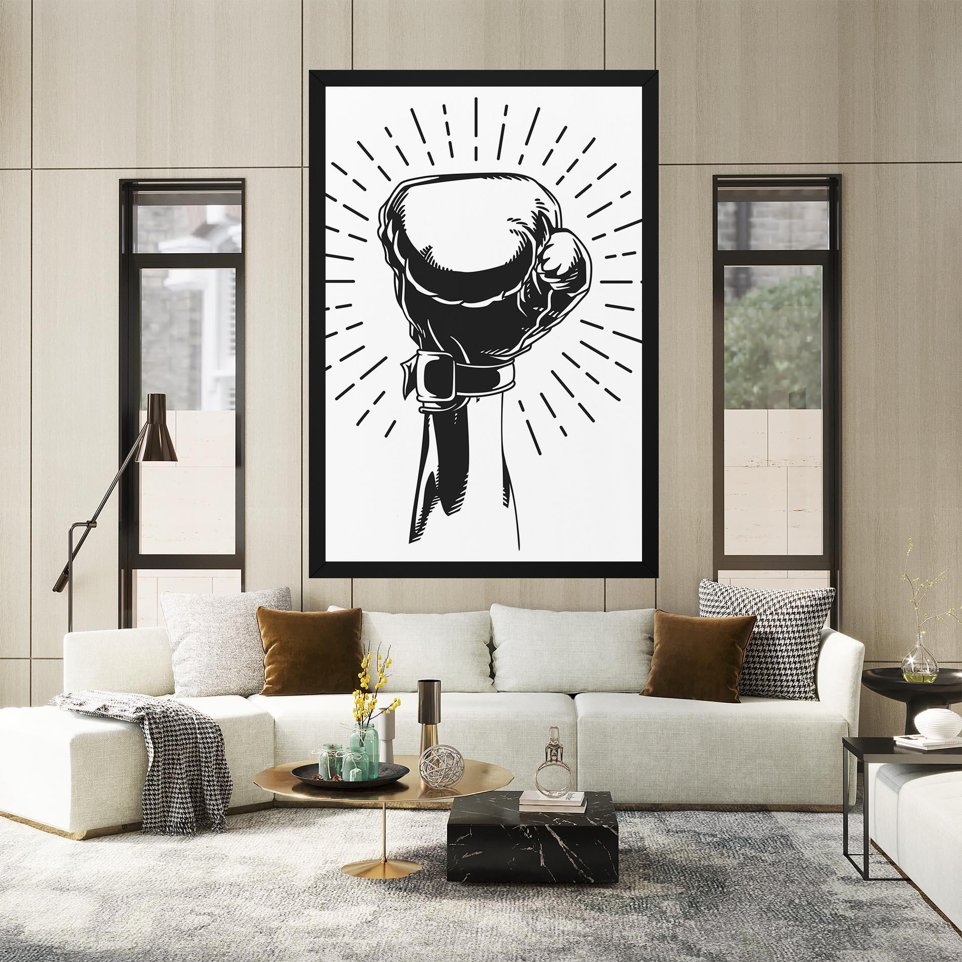 Vászonkép White Hand Boxing mockup 2