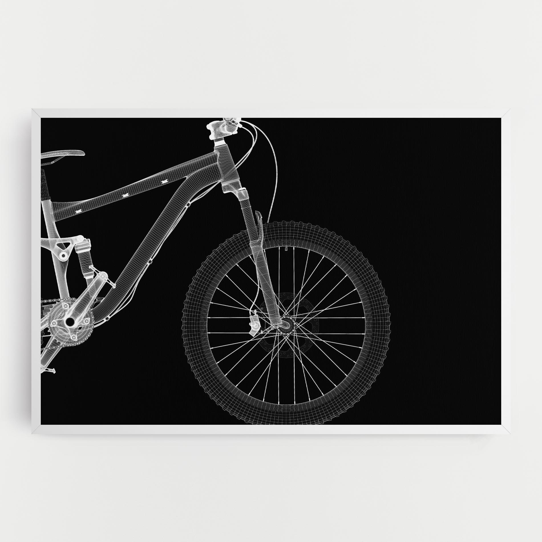 Vászonkép 3d White Model Bike mockup 0