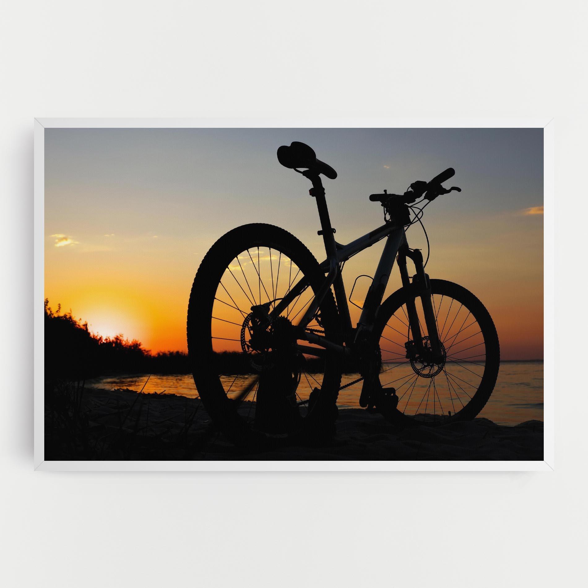 Vászonkép Beach Bike Silhouette mockup 0