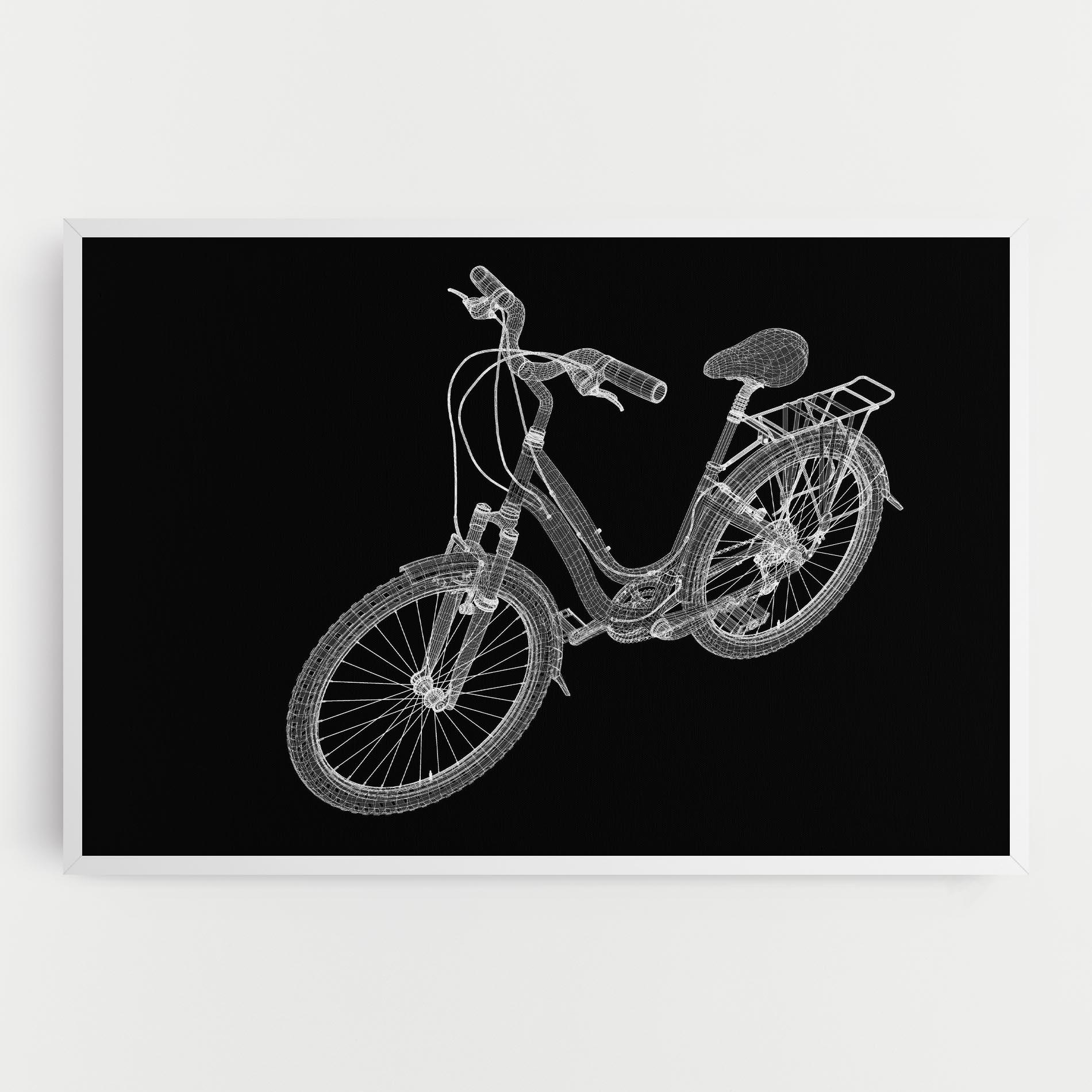 Vászonkép Bicycle 3d Model mockup 0