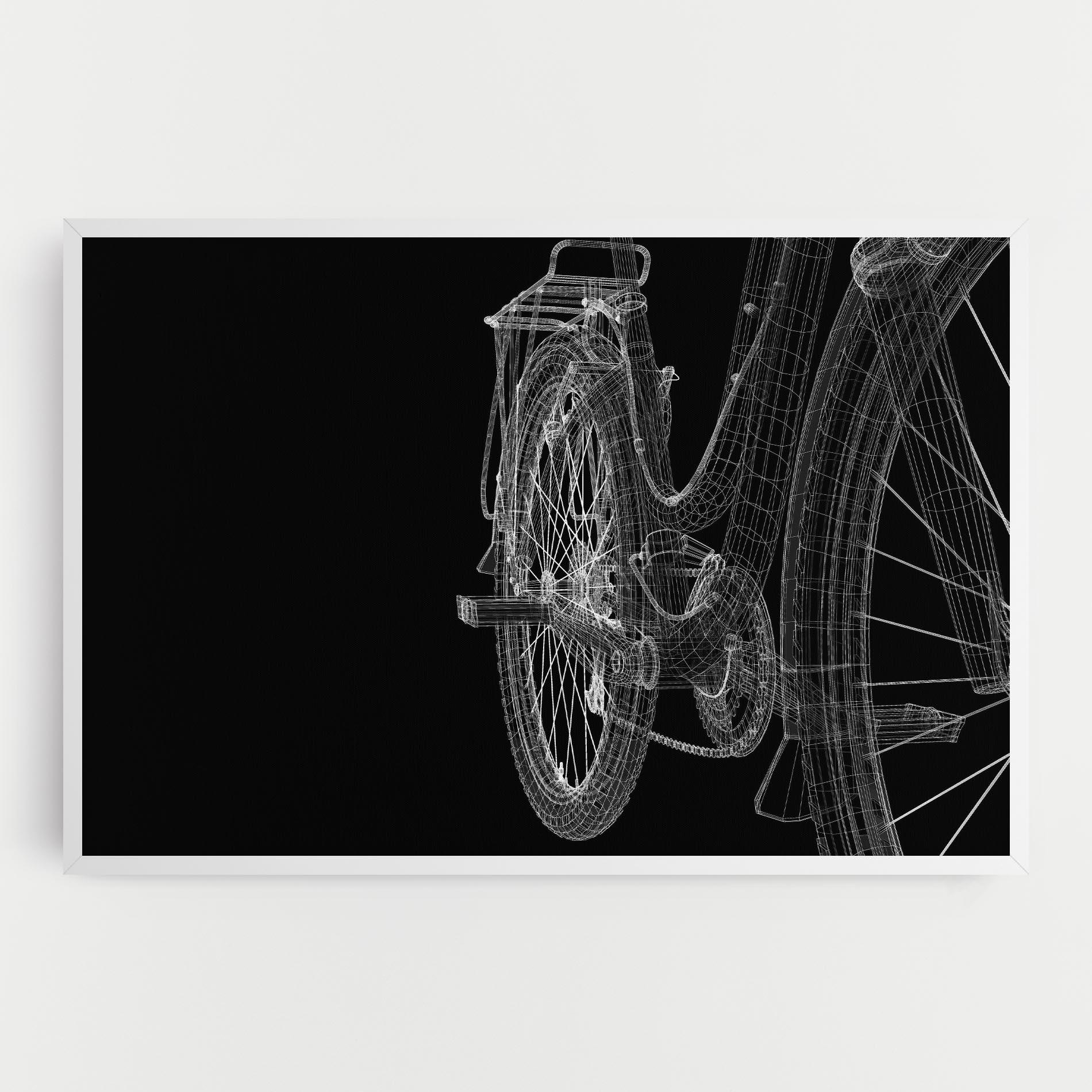 Vászonkép Bike Wire Model 3d mockup 0