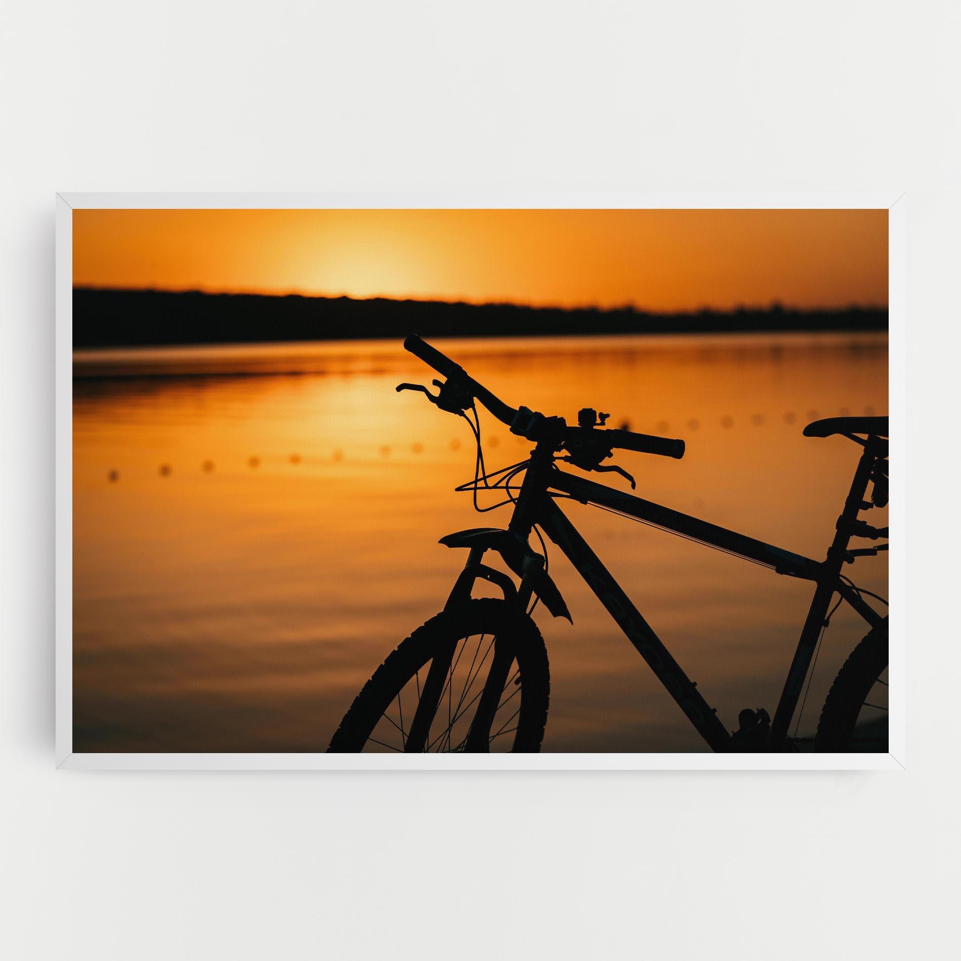 Vászonkép Sunset Lake Bike mockup 0