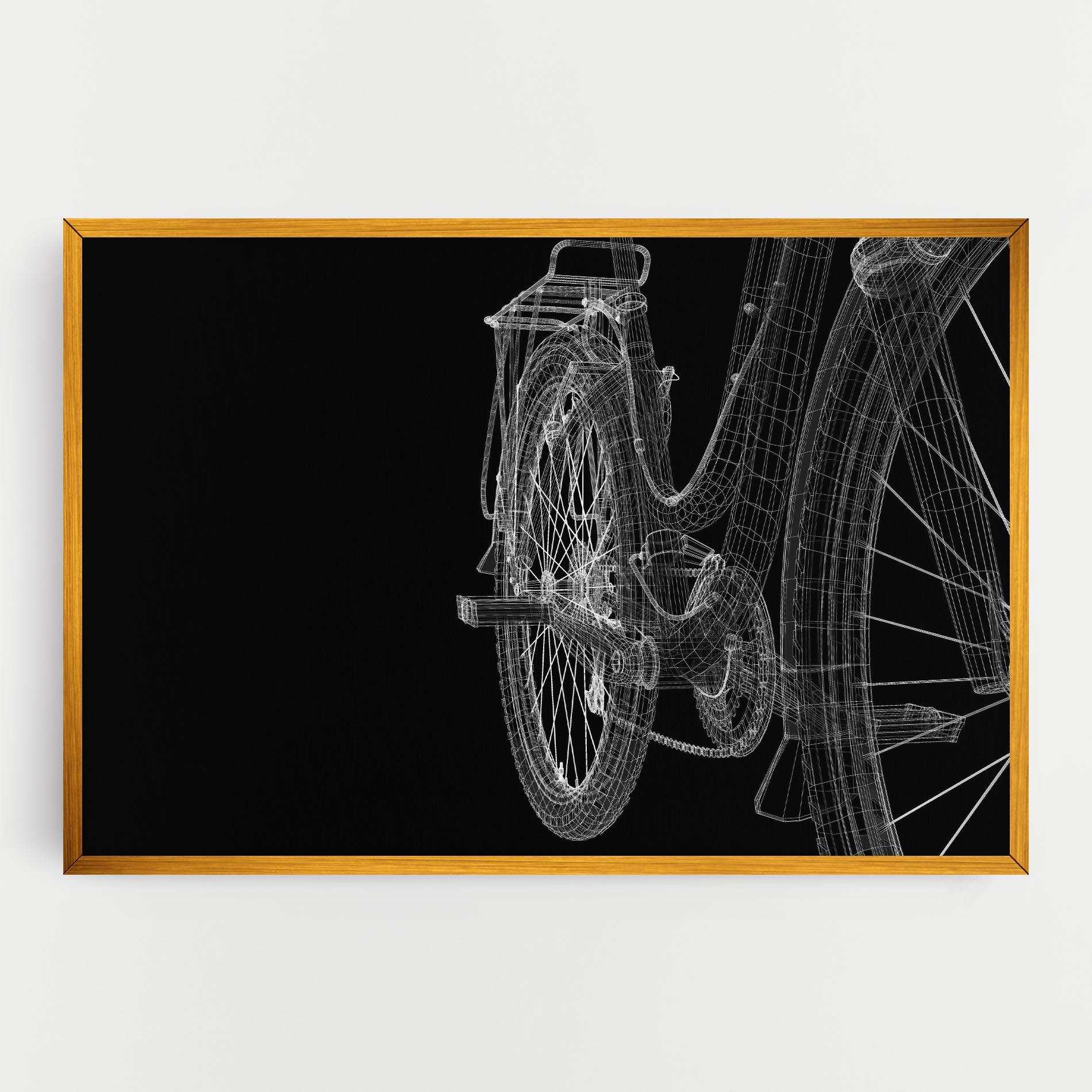 Vászonkép Bike Wire Model 3d mockup 0