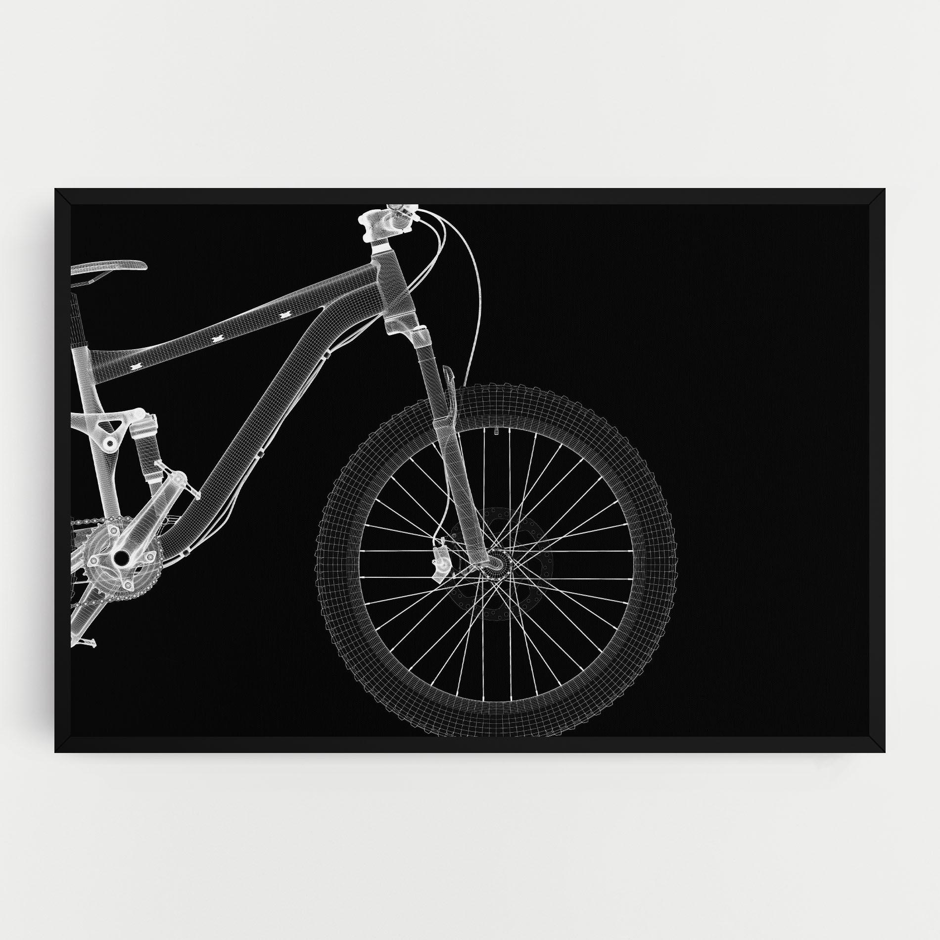 Vászonkép 3d White Model Bike mockup 0