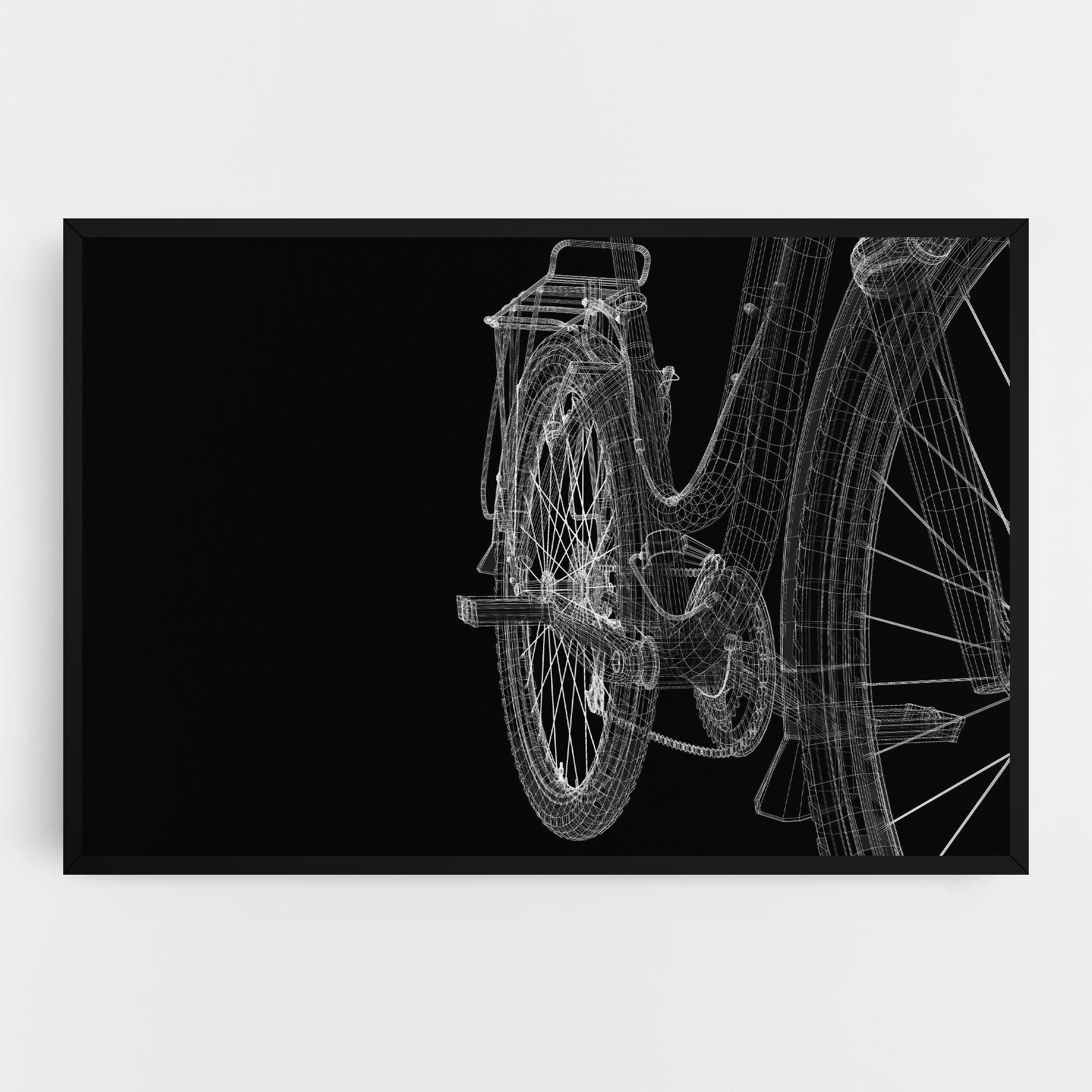 Vászonkép Bike Wire Model 3d mockup 0