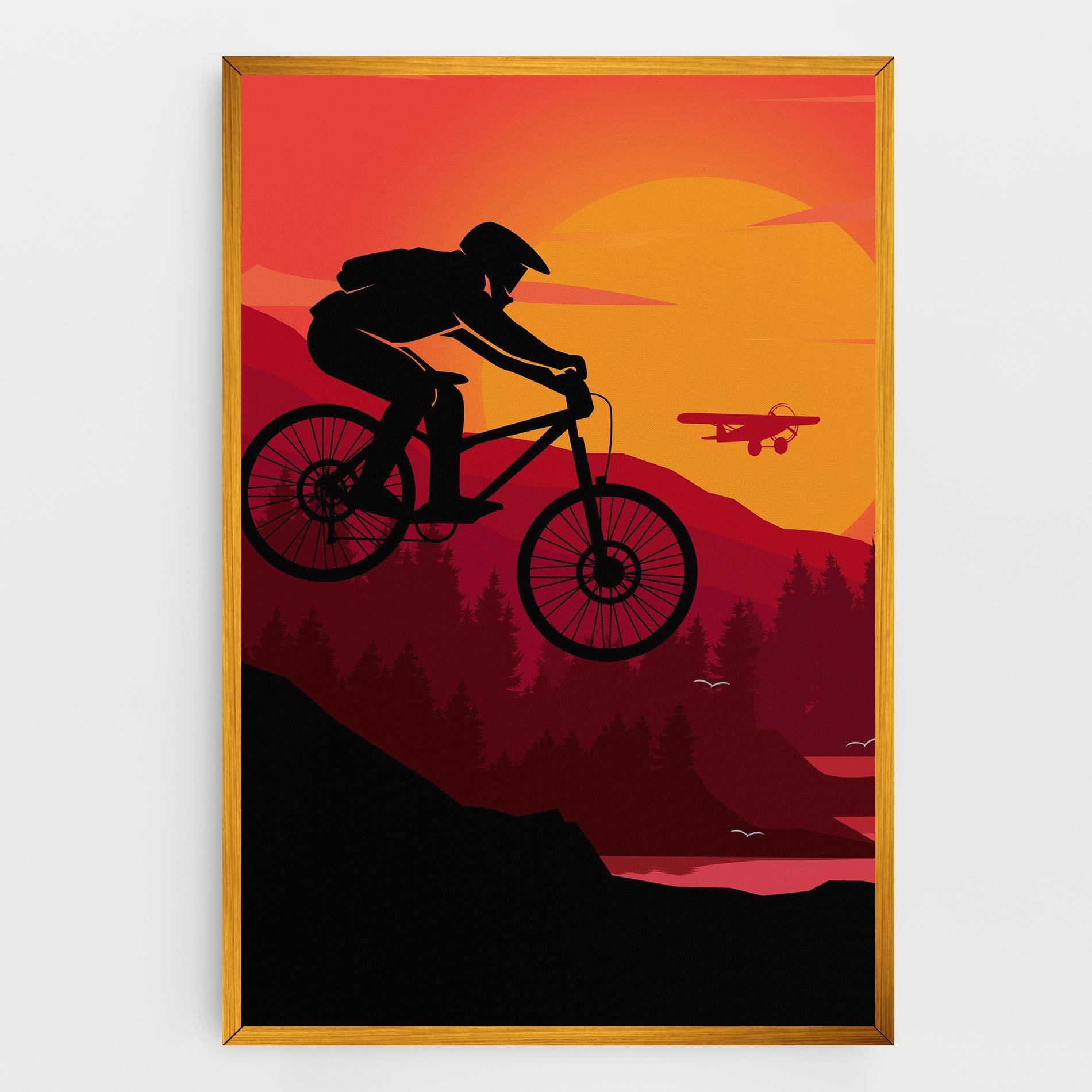 Vászonkép Mountain Bike Sunset mockup 0