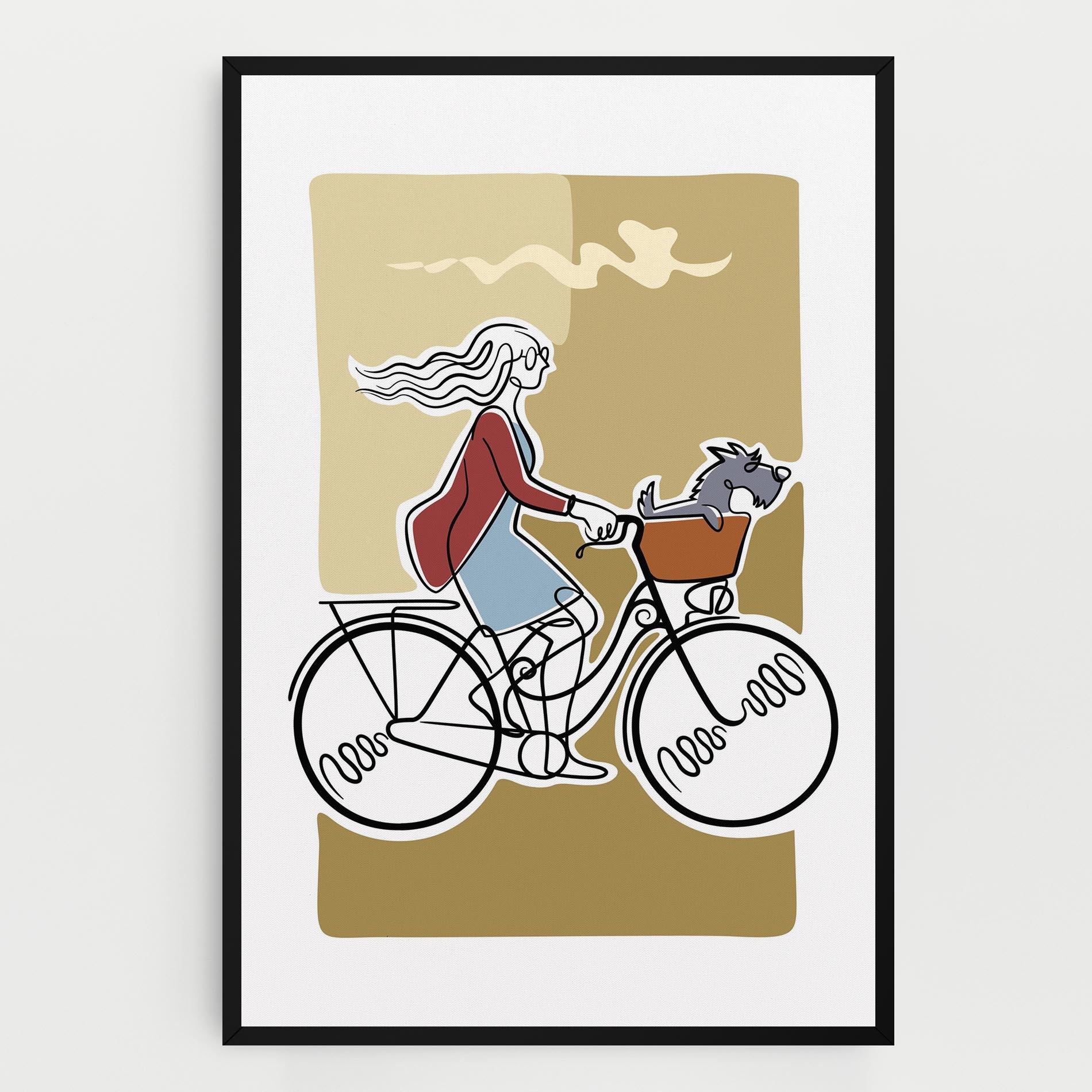 Vászonkép Dog On Bike mockup 0