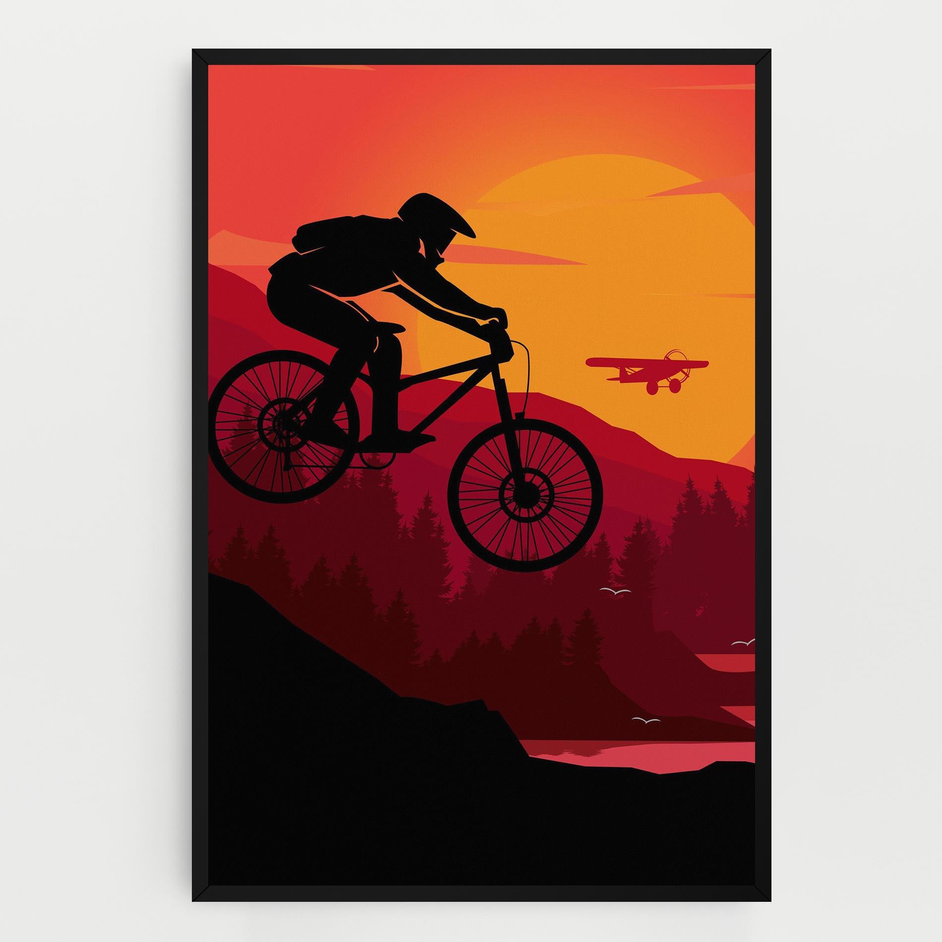 Vászonkép Mountain Bike Sunset mockup 0