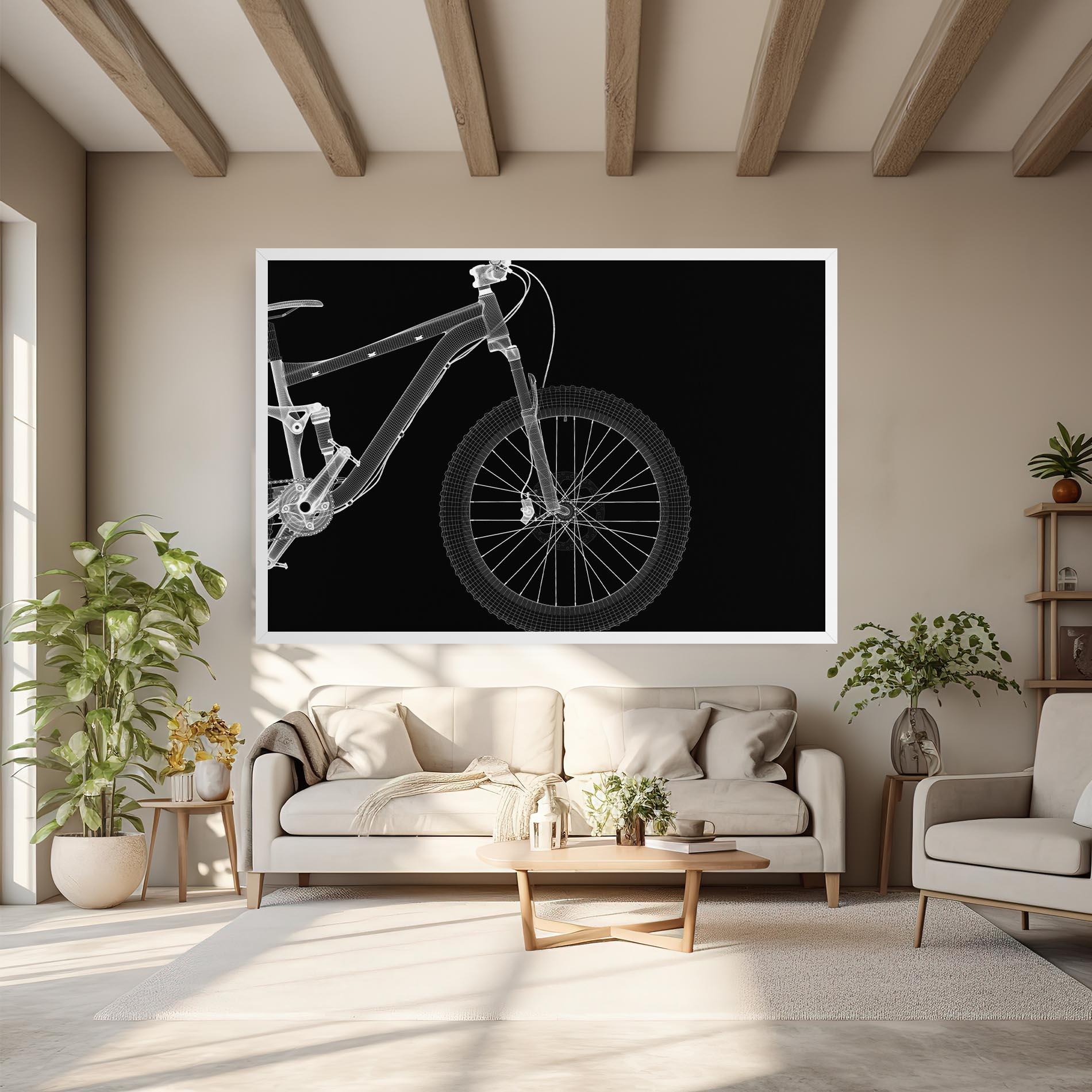 Vászonkép 3d White Model Bike mockup 6