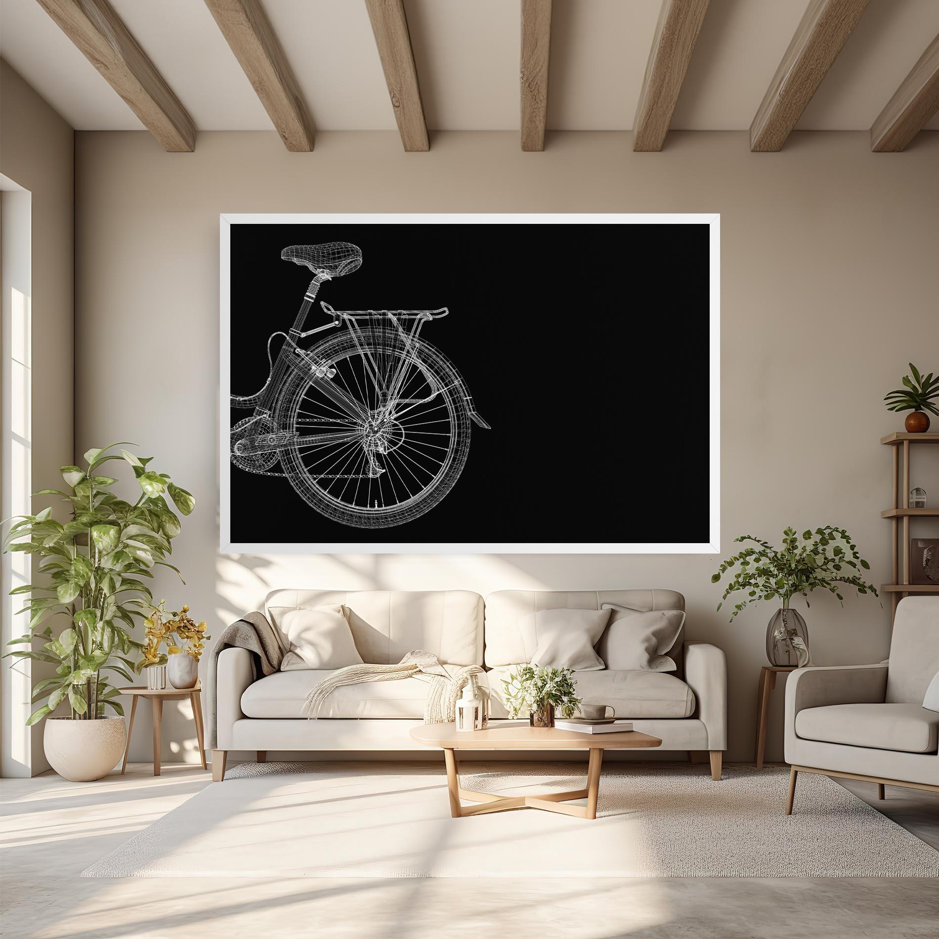 Vászonkép 3d Wire Model Bike mockup 6