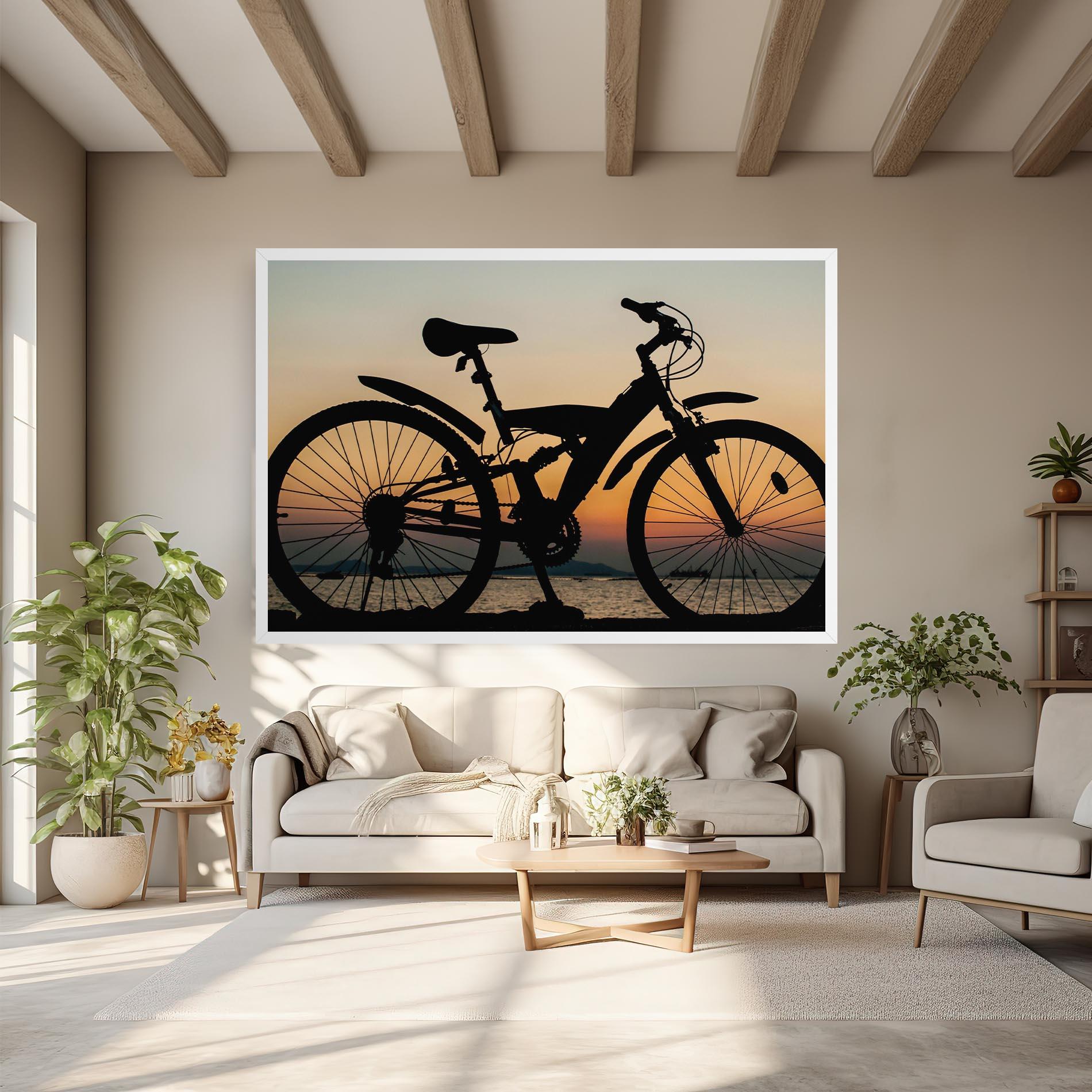 Vászonkép Beautiful Mtb Shilouette mockup 6
