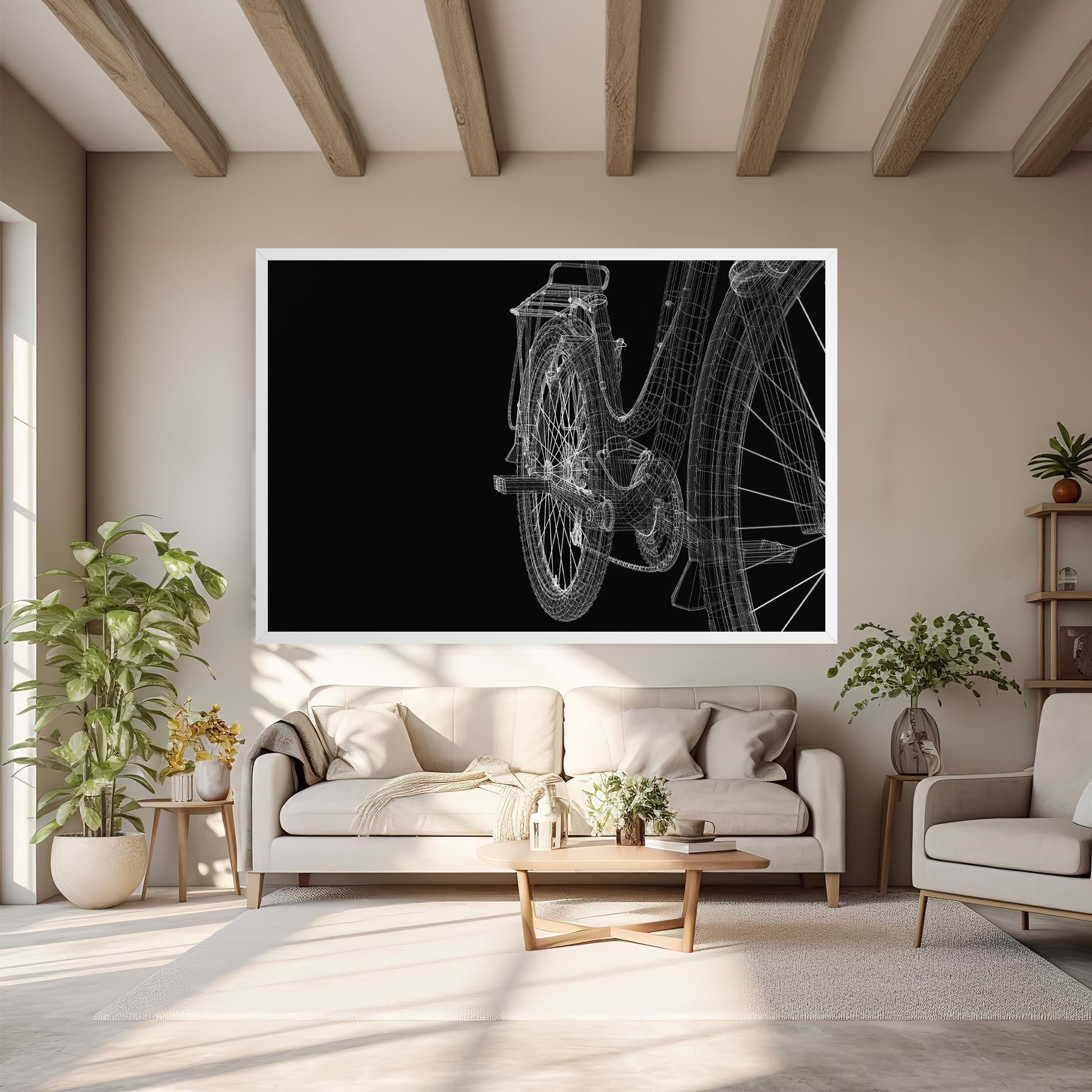 Vászonkép Bike Wire Model 3d mockup 6