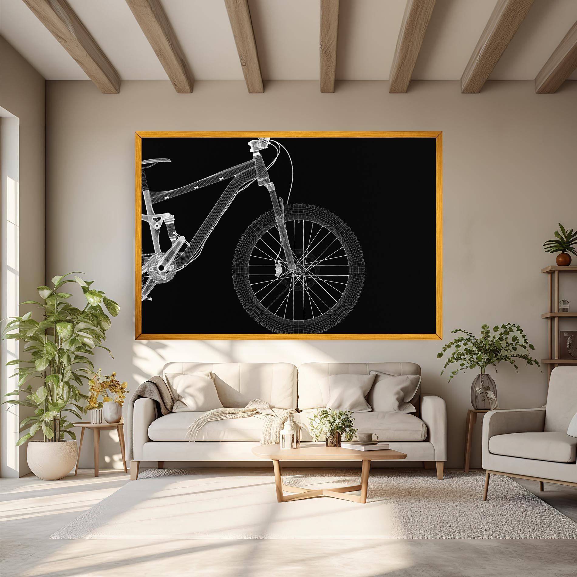 Vászonkép 3d White Model Bike mockup 6
