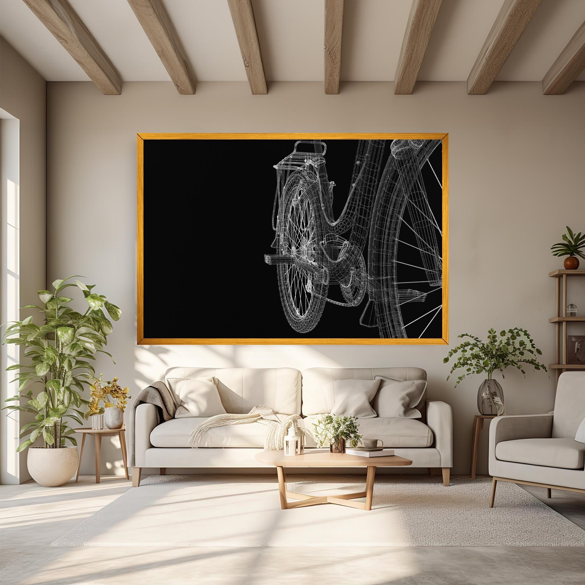 Vászonkép Bike Wire Model 3d mockup 6