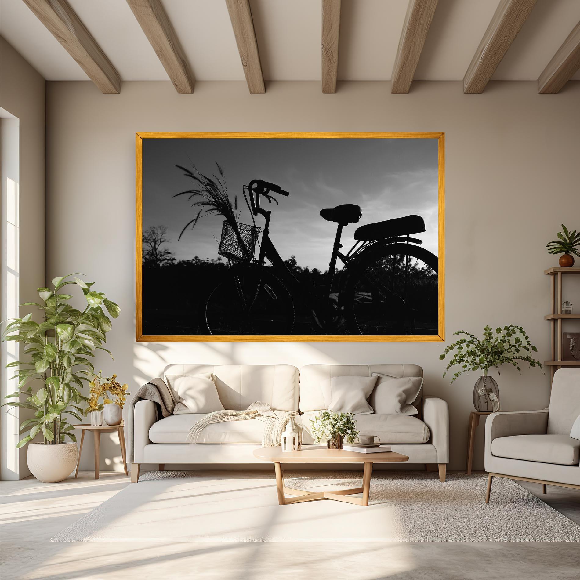 Vászonkép Black Bike Shilouette mockup 6