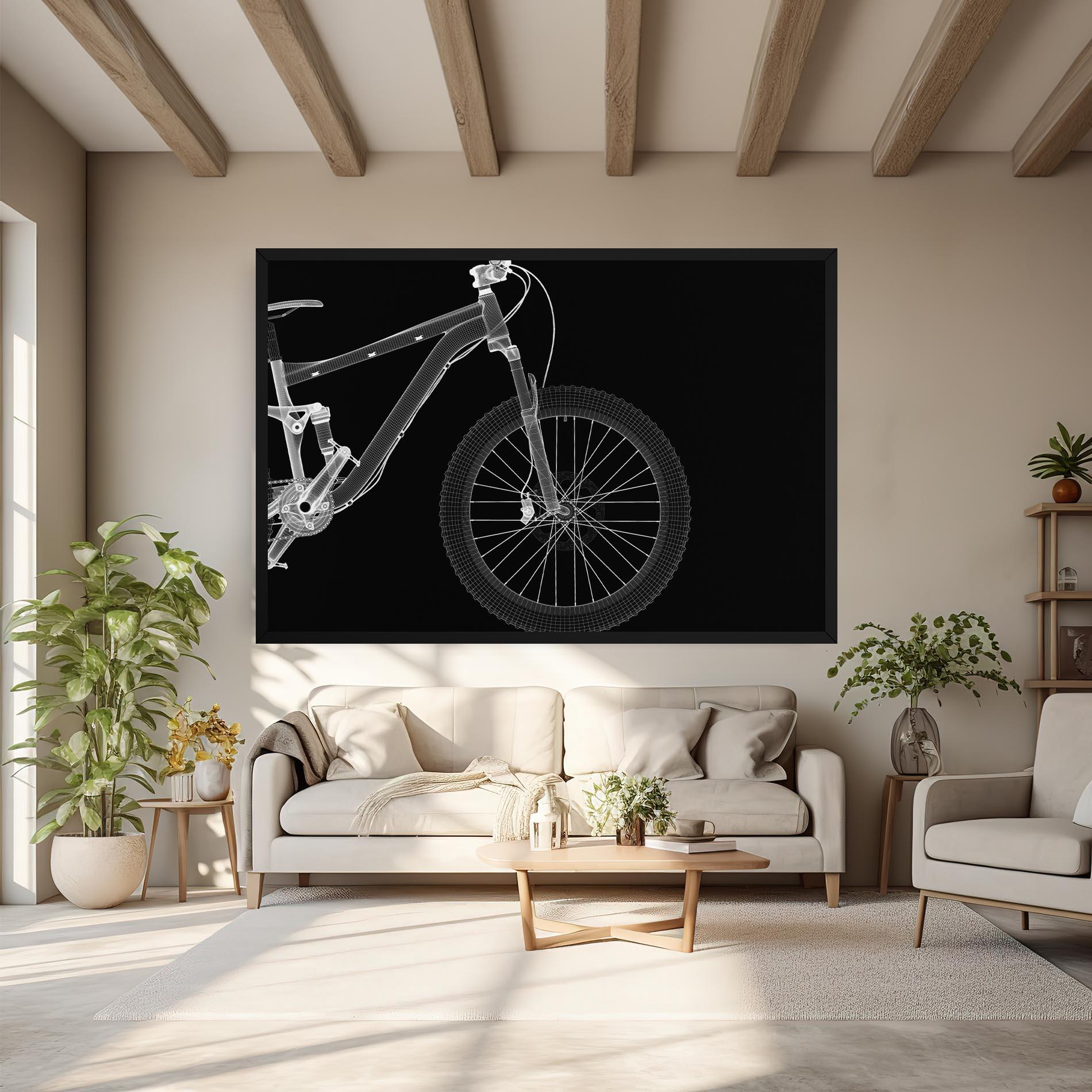 Vászonkép 3d White Model Bike mockup 6