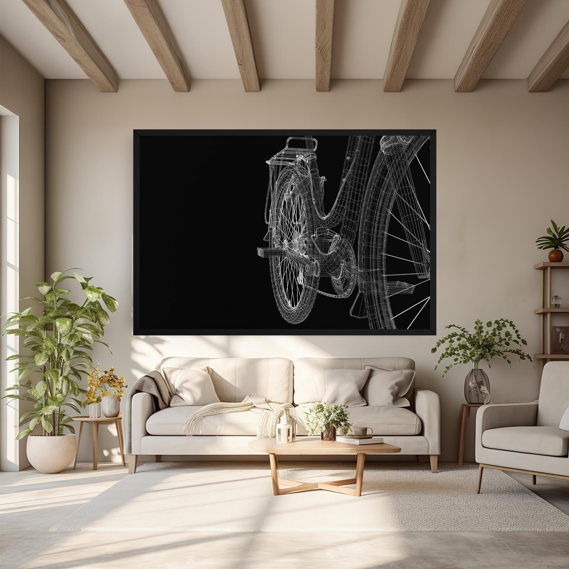 Vászonkép Bike Wire Model 3d mockup 6