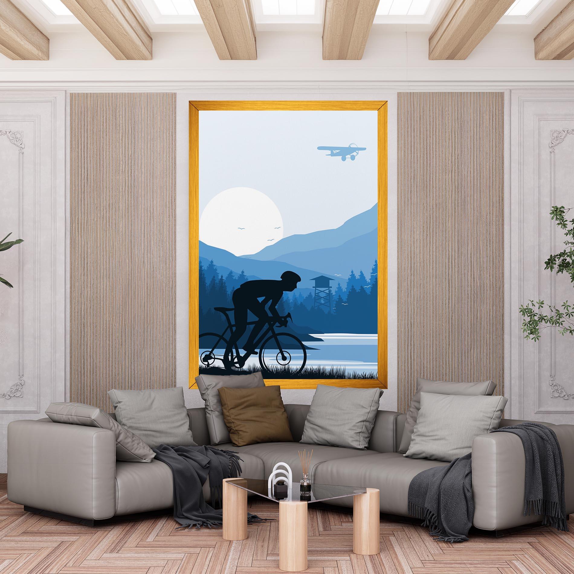Vászonkép Blue Light Bike mockup 6