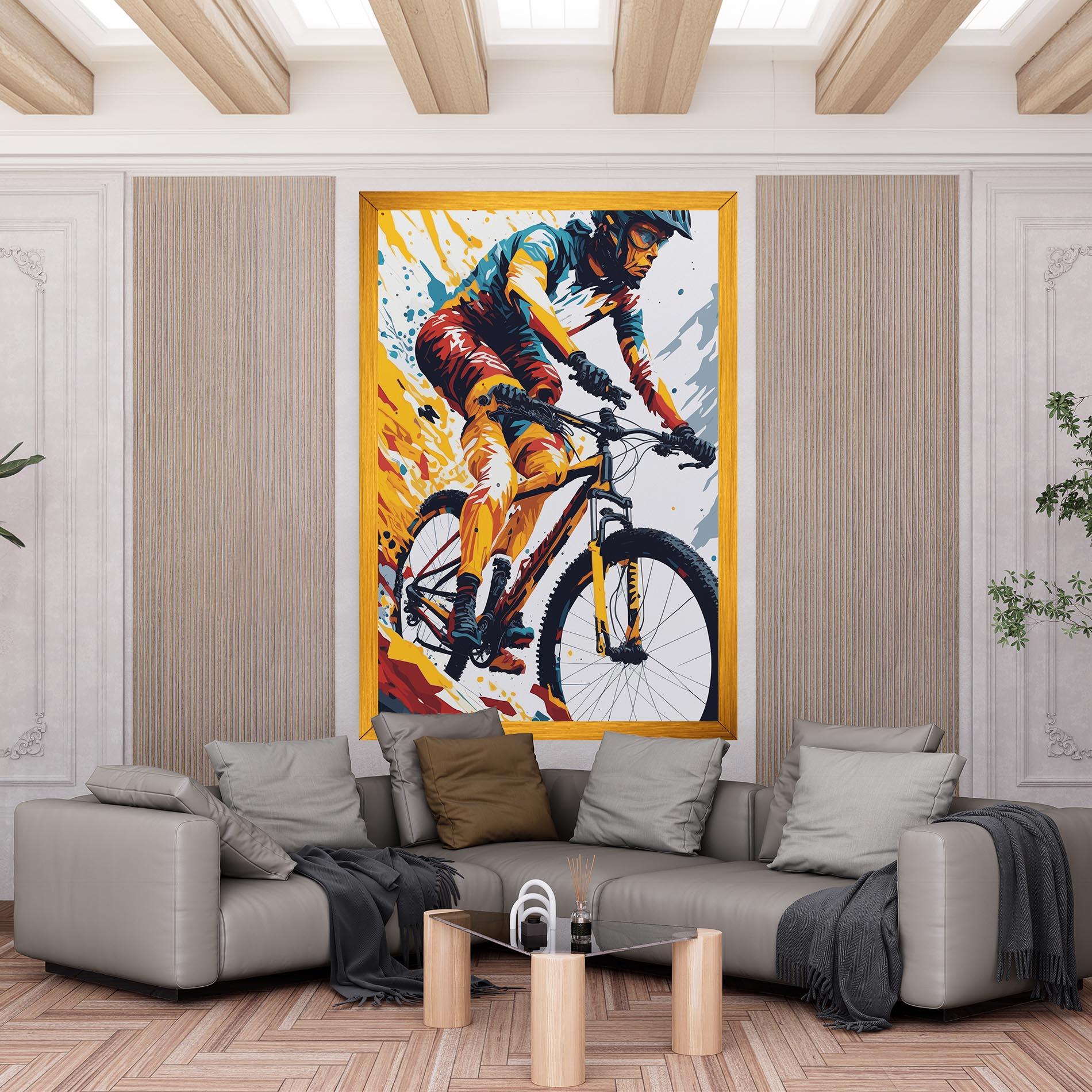 Vászonkép Yellow Bike Art mockup 6