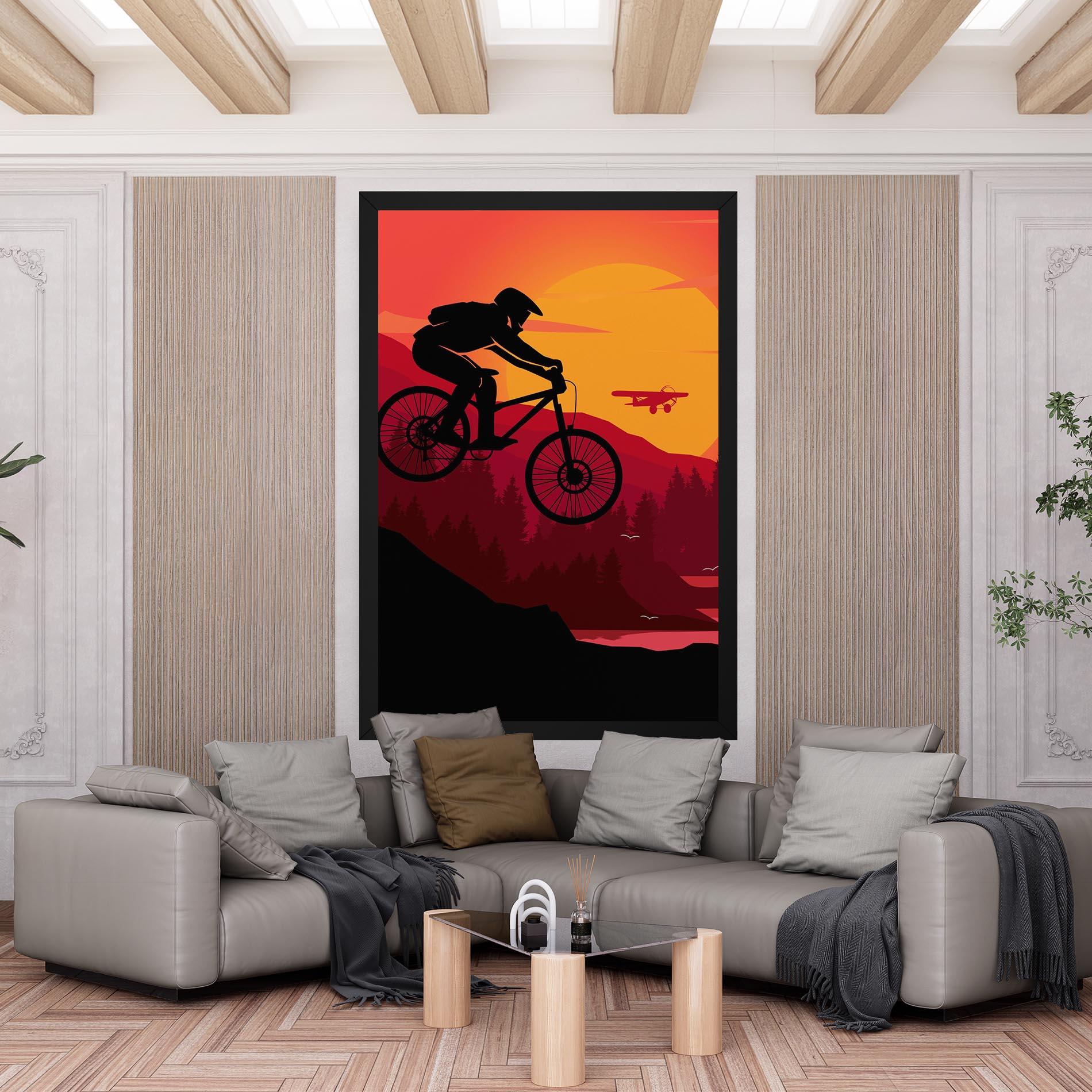 Vászonkép Mountain Bike Sunset mockup 6