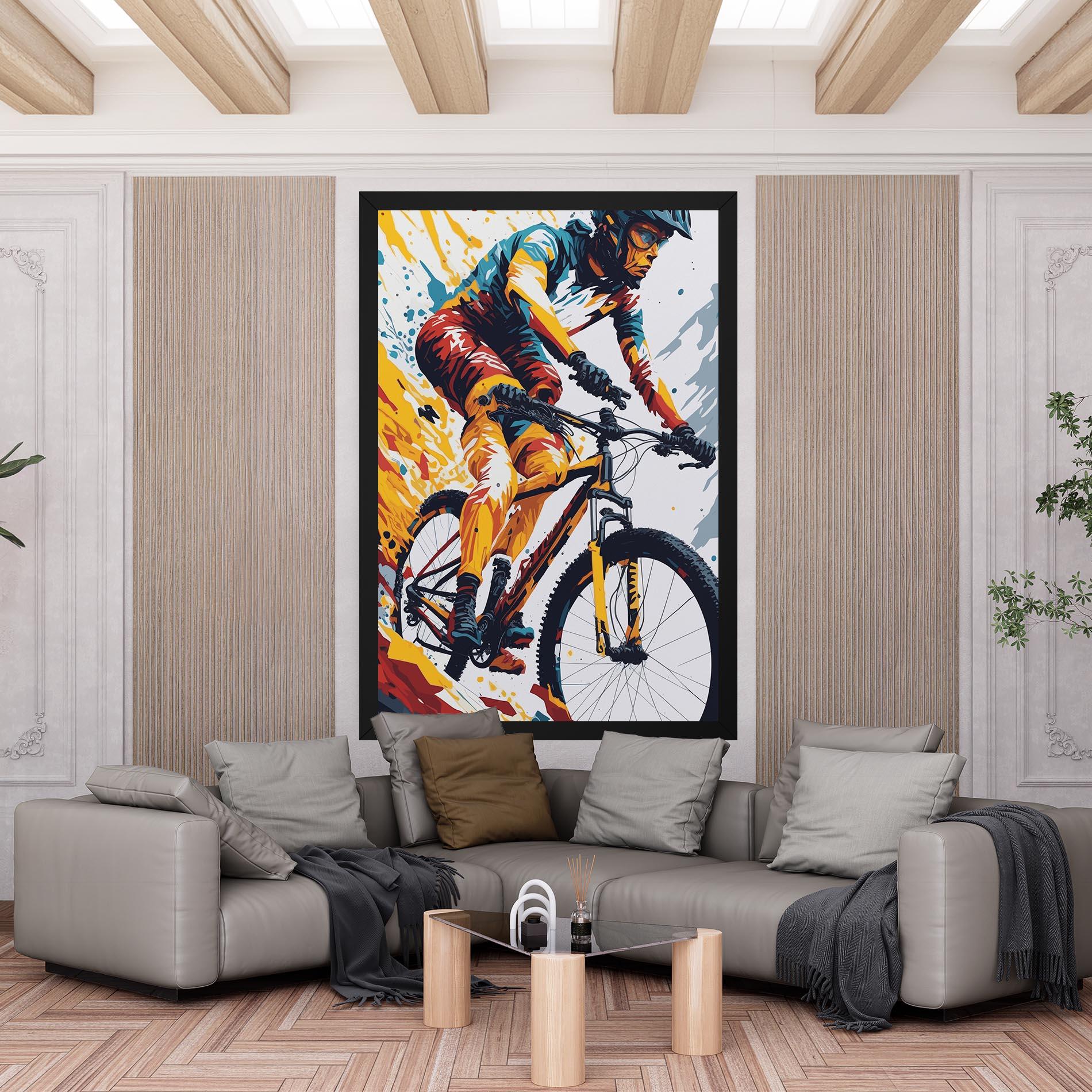 Vászonkép Yellow Bike Art mockup 6