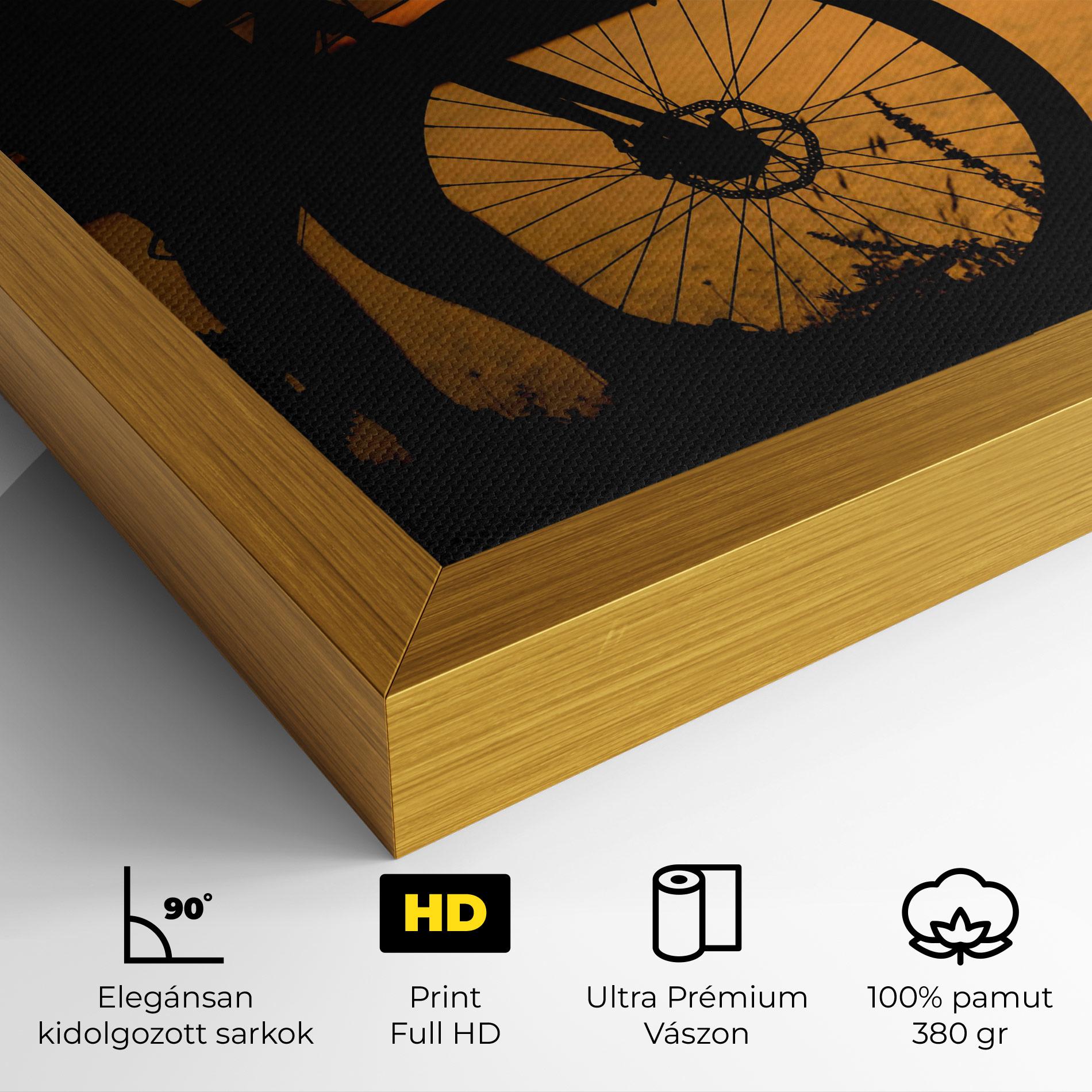 Vászonkép Bicycle Sunset Silhouette mockup 4