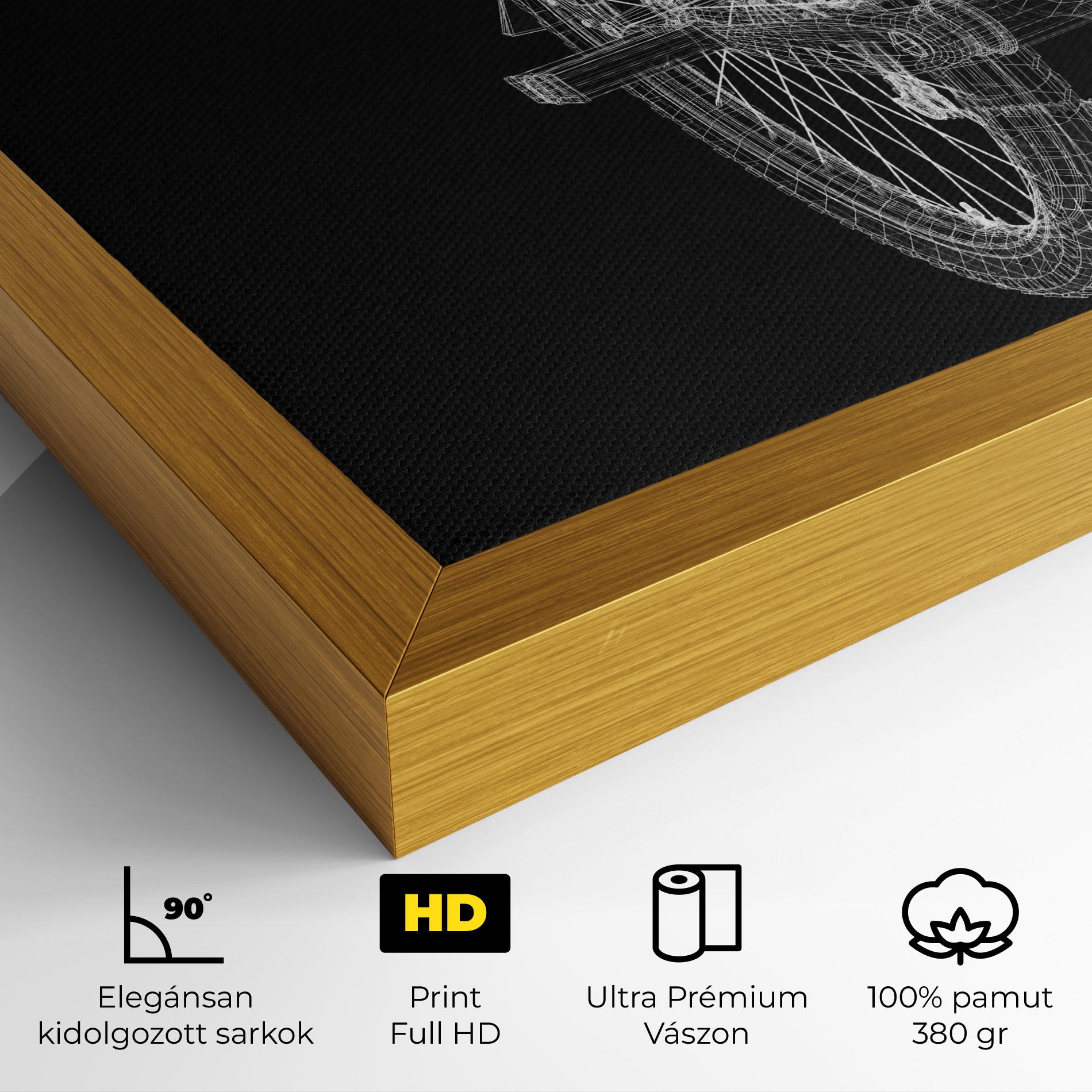 Vászonkép Bike Wire Model 3d mockup 4