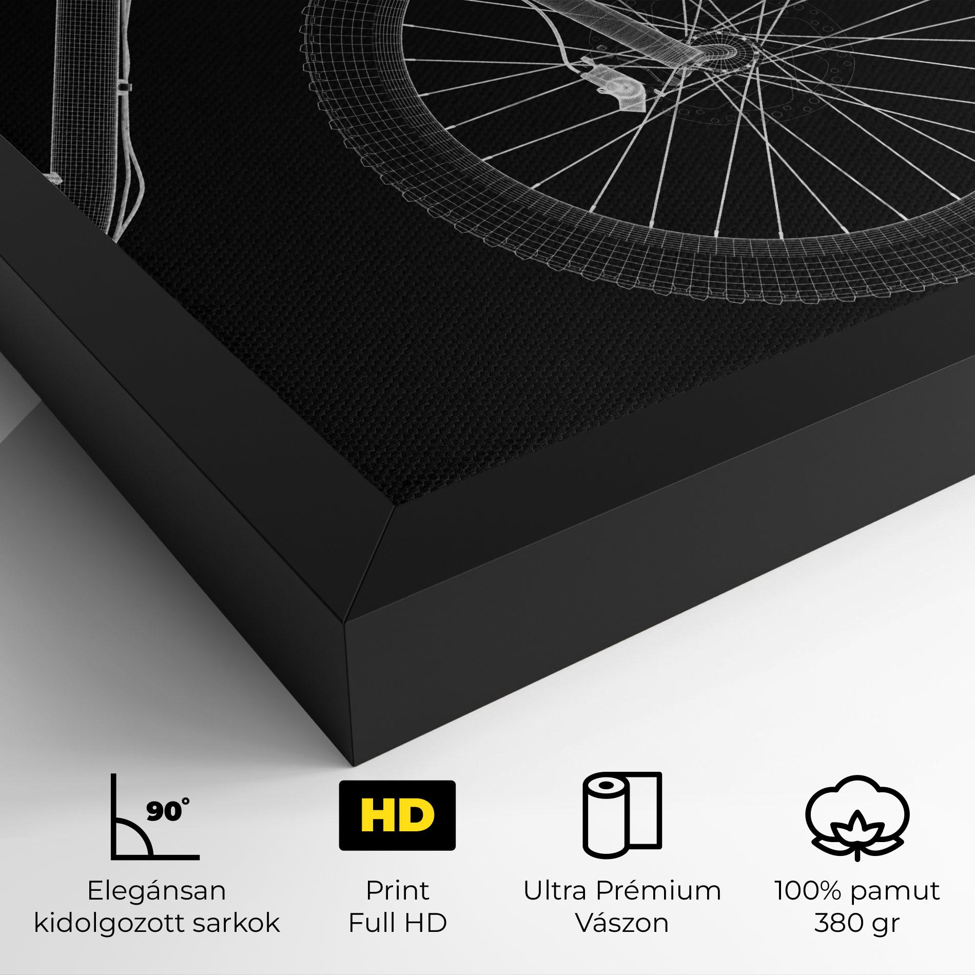 Vászonkép 3d White Model Bike mockup 4