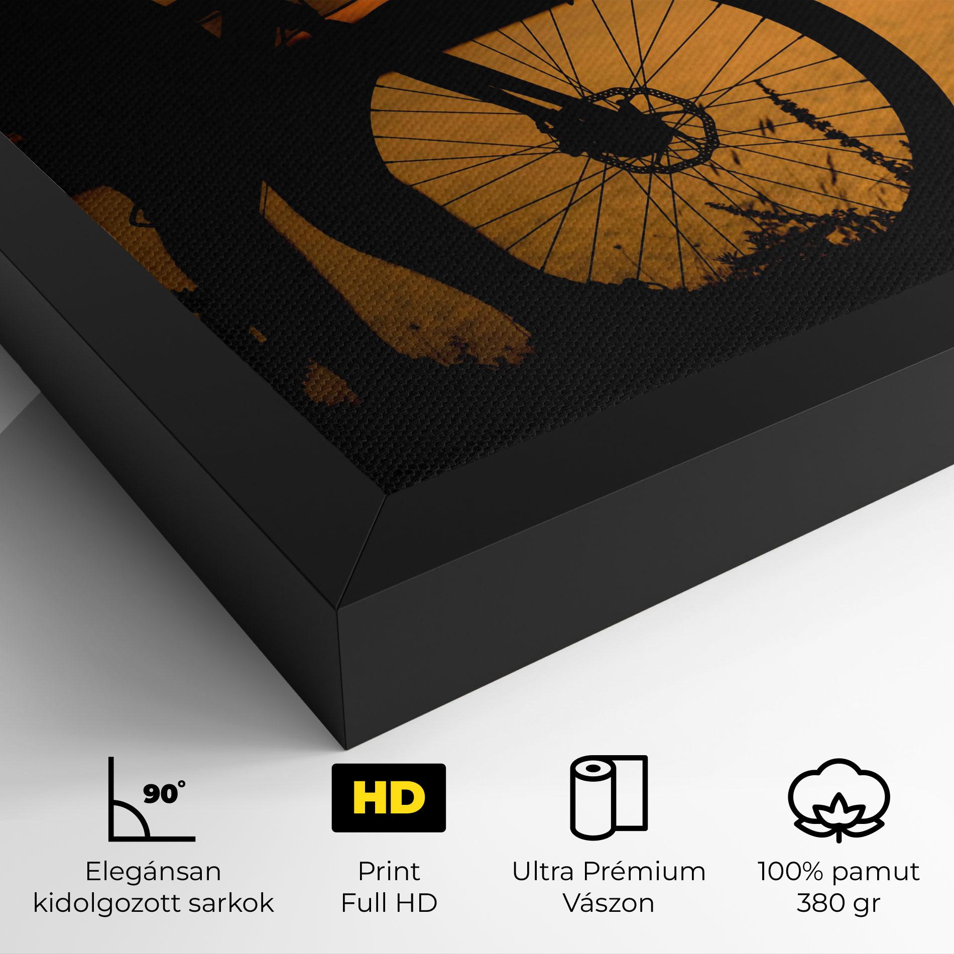 Vászonkép Bicycle Sunset Silhouette mockup 4