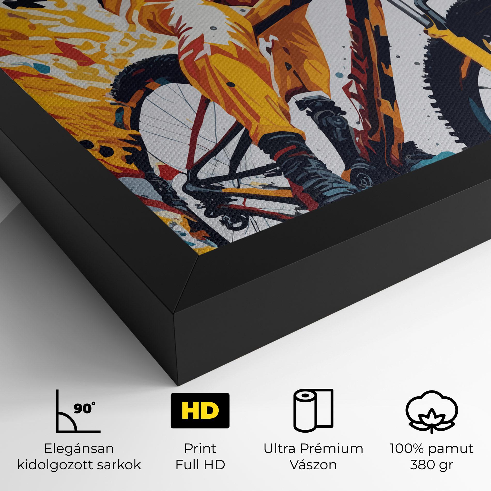 Vászonkép Yellow Bike Art mockup 4