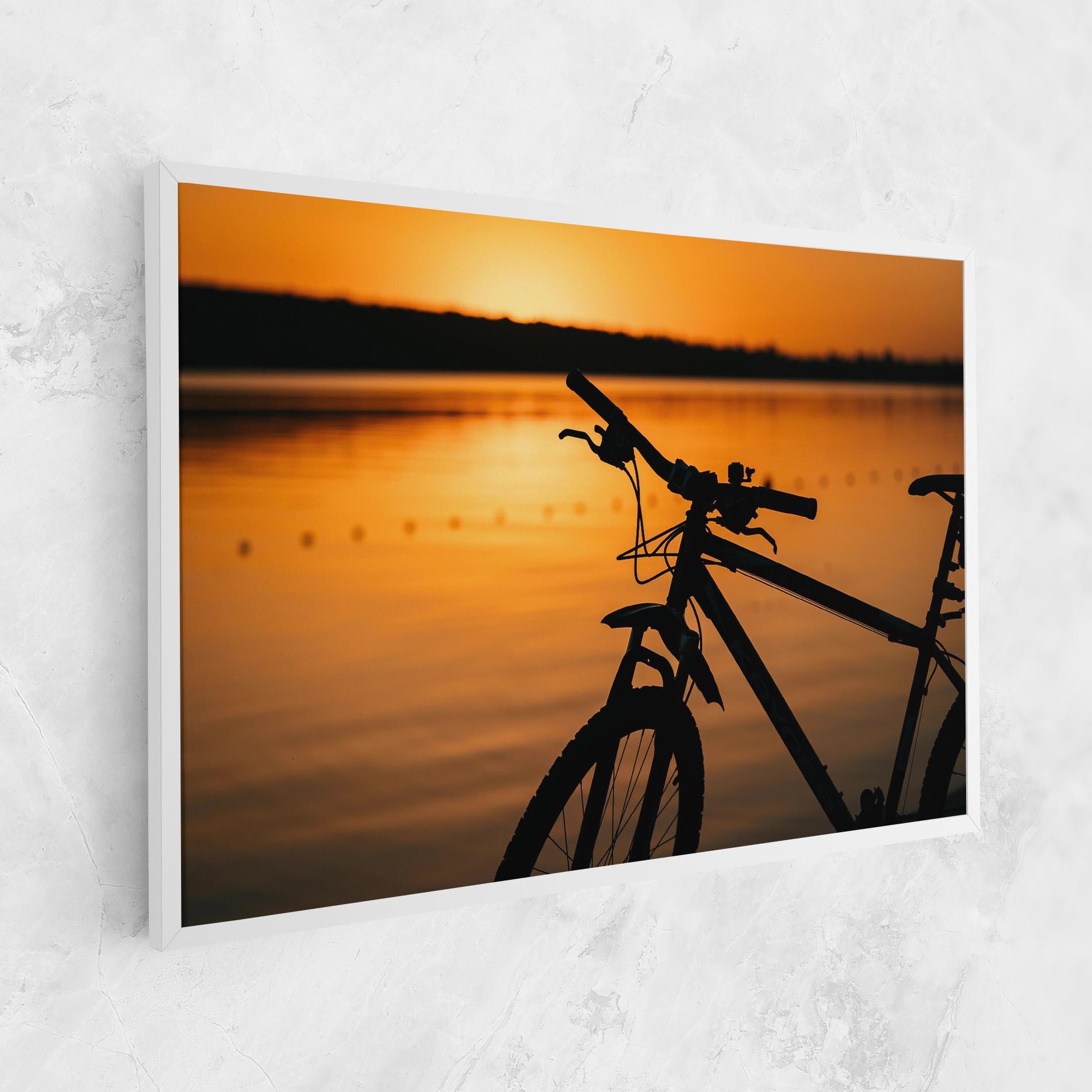 Vászonkép Sunset Lake Bike mockup 1