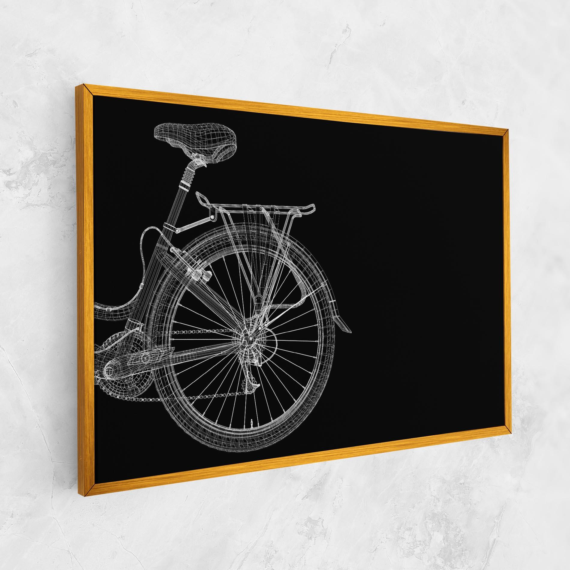 Vászonkép 3d Wire Model Bike mockup 1
