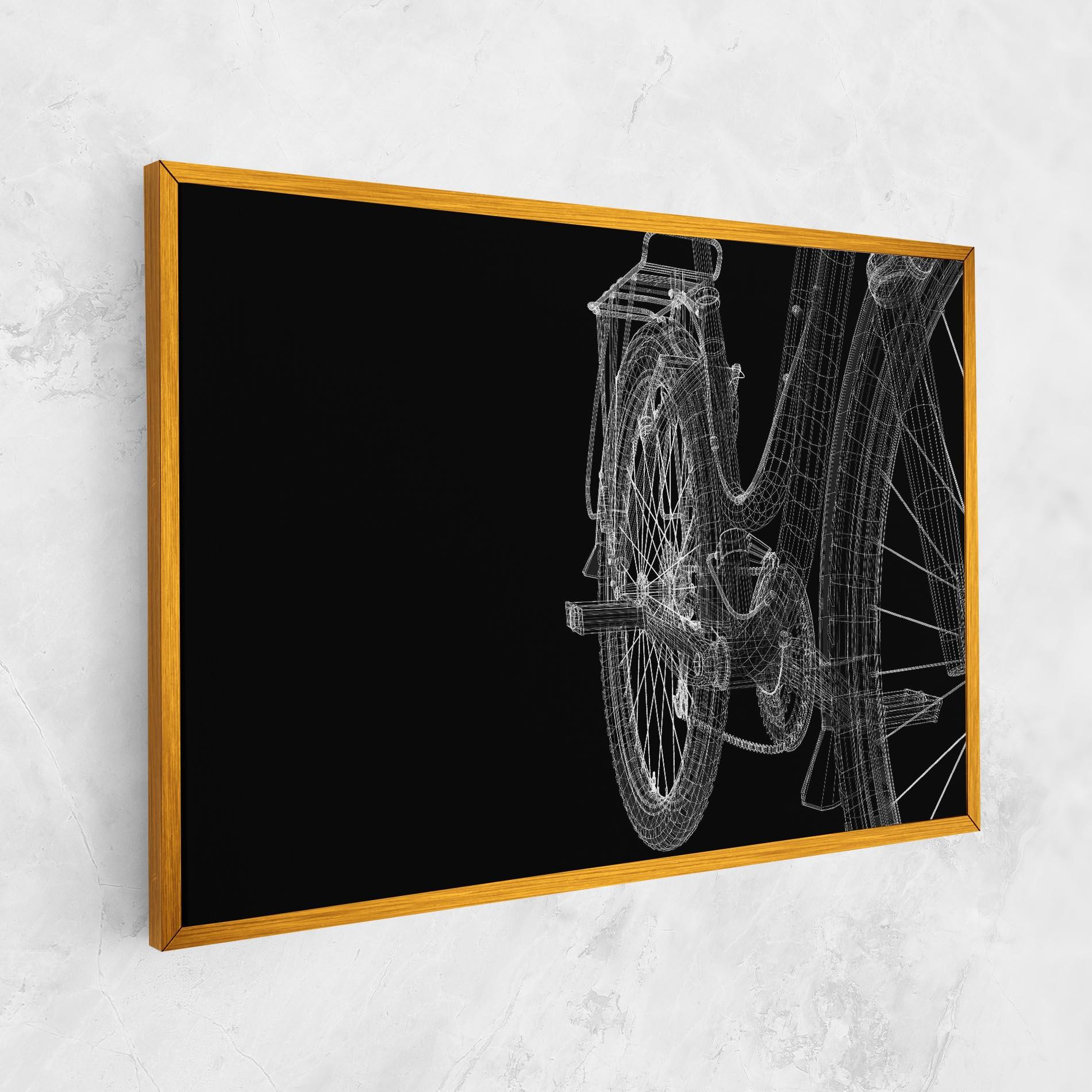 Vászonkép Bike Wire Model 3d mockup 1