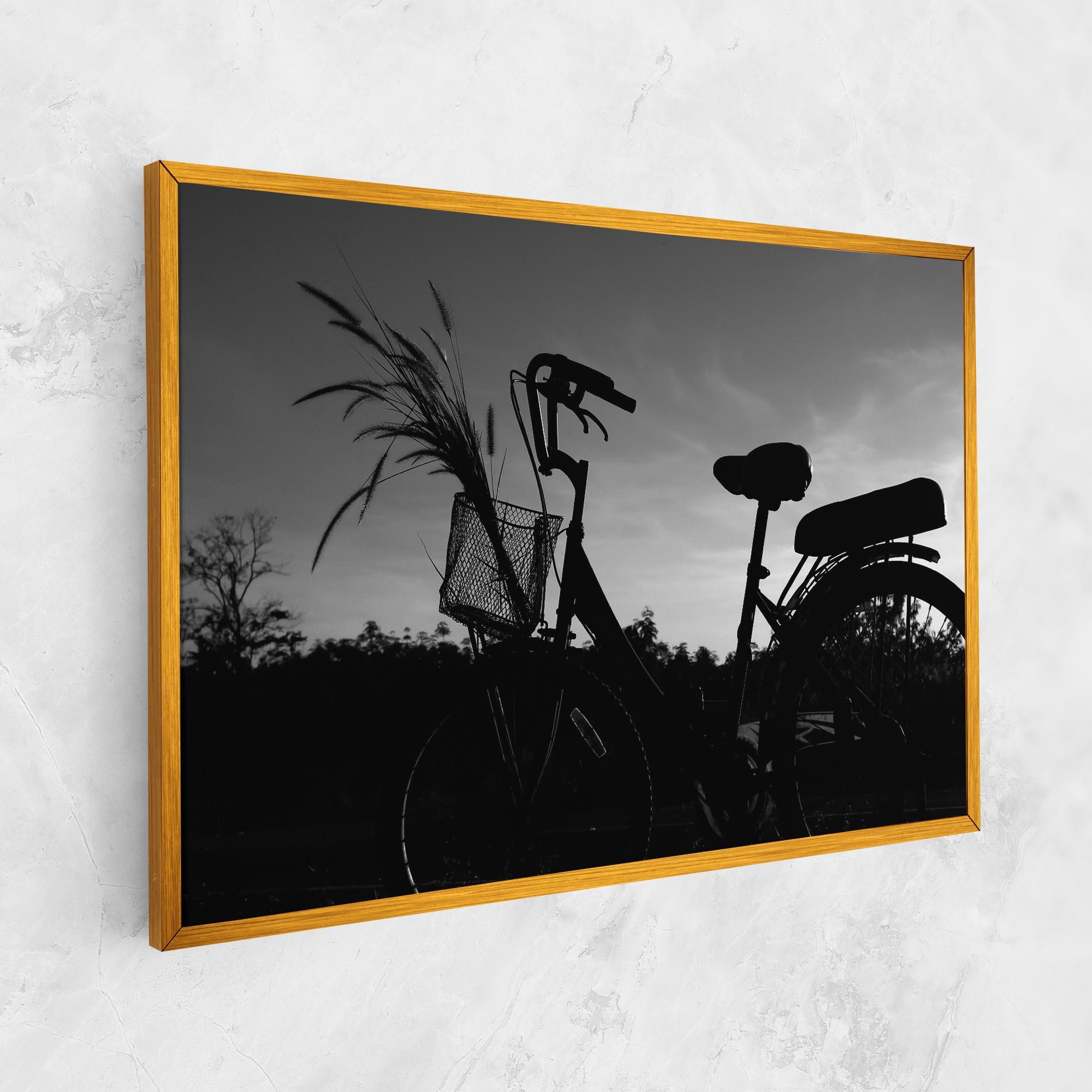 Vászonkép Black Bike Shilouette mockup 1