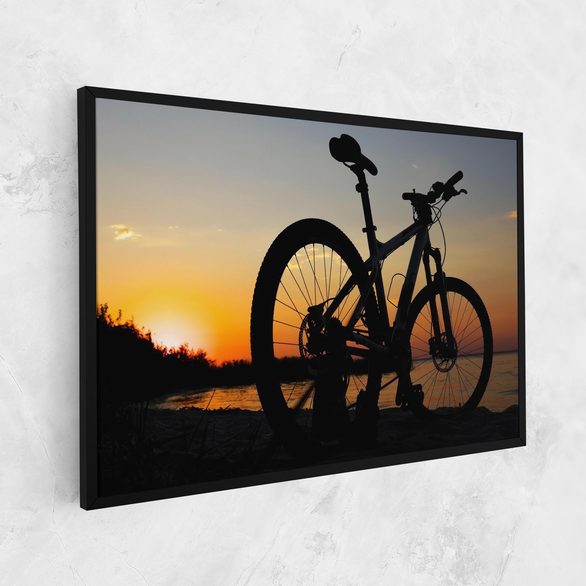 Vászonkép Beach Bike Silhouette mockup 1