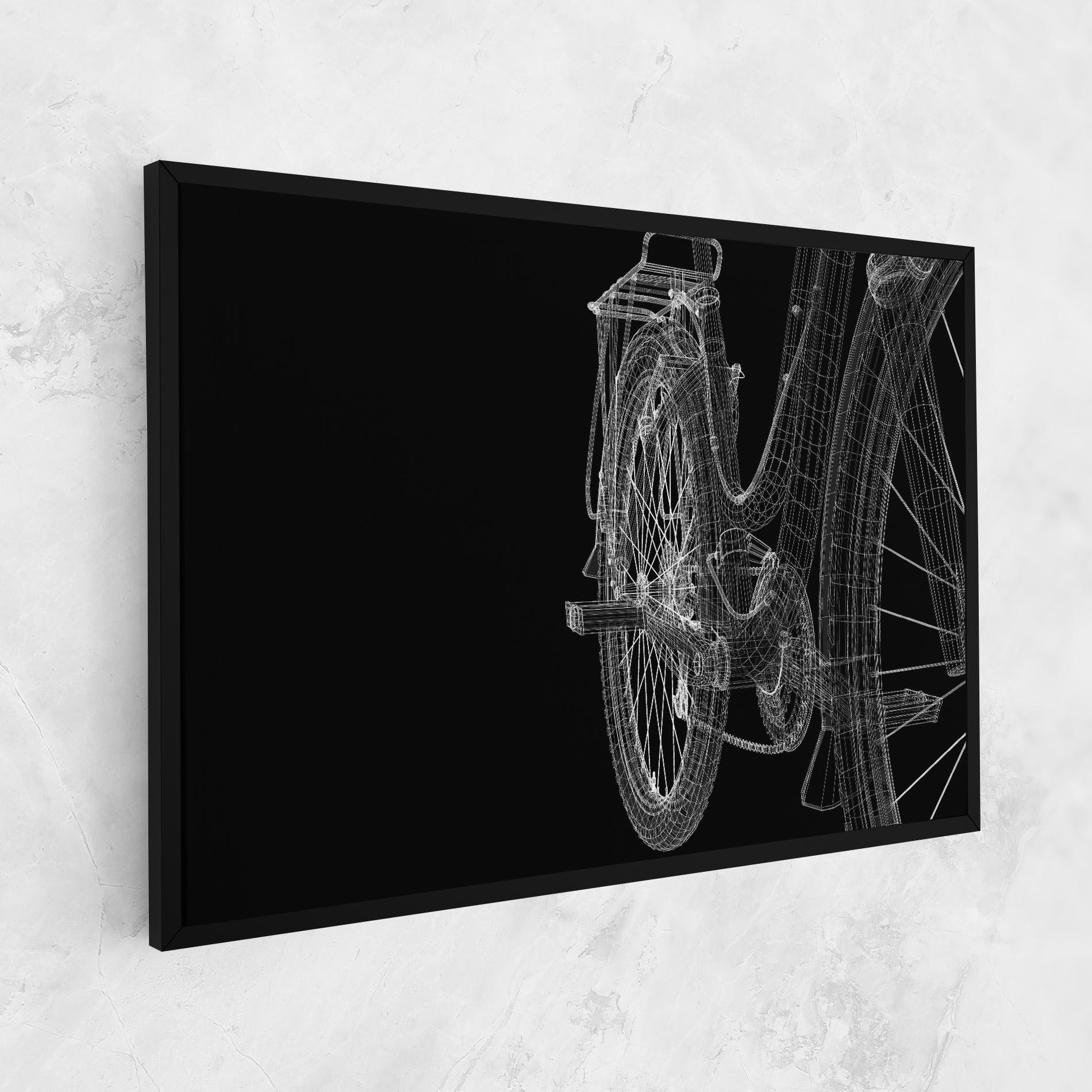 Vászonkép Bike Wire Model 3d mockup 1