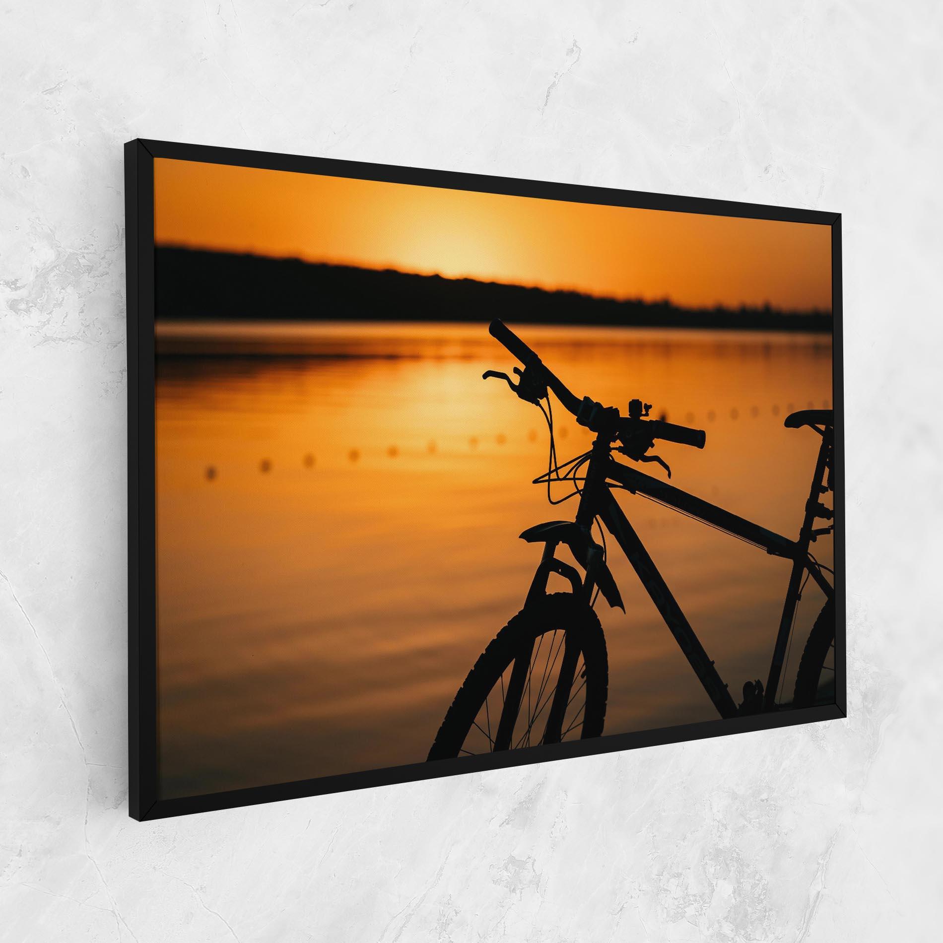 Vászonkép Sunset Lake Bike mockup 1