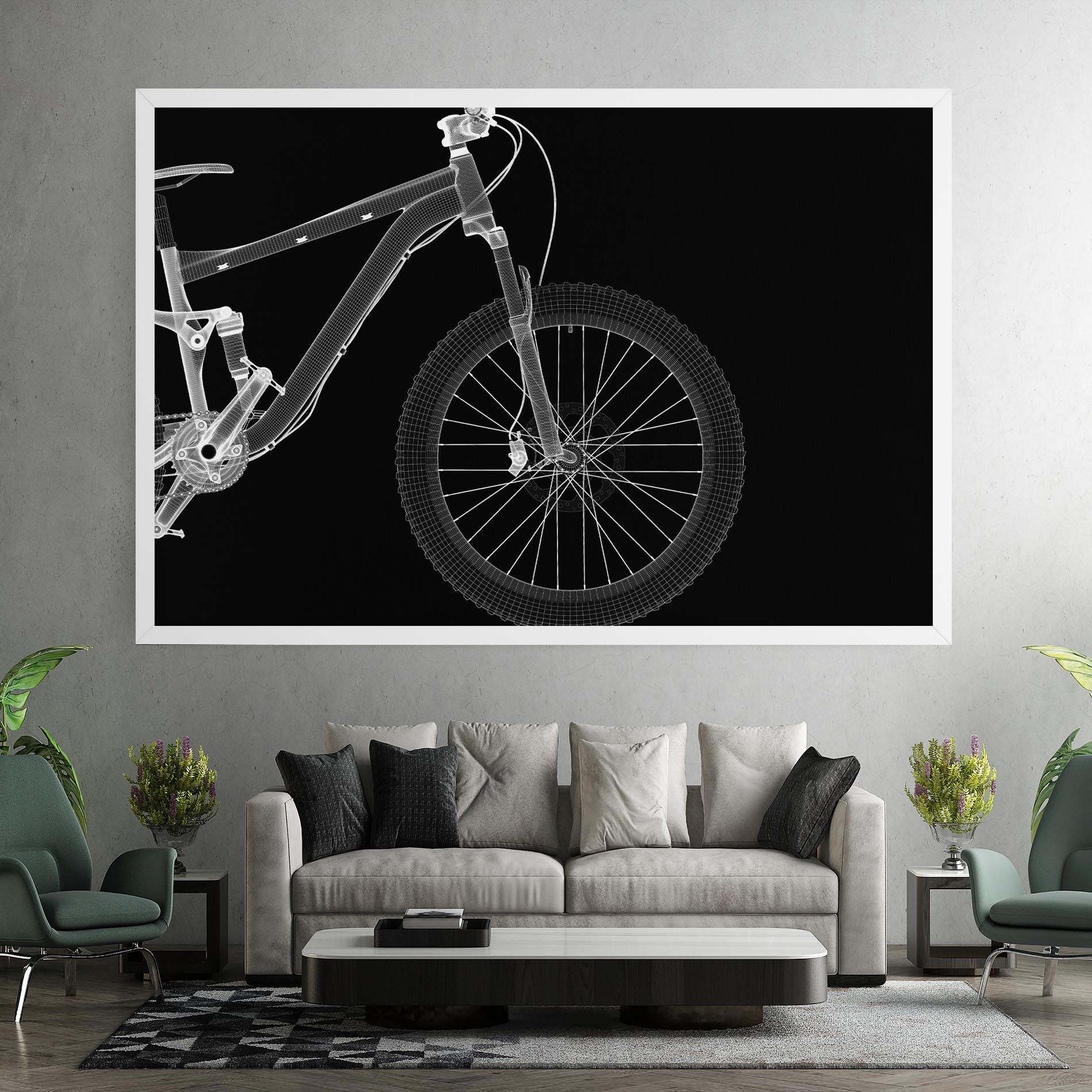 Vászonkép 3d White Model Bike mockup 7
