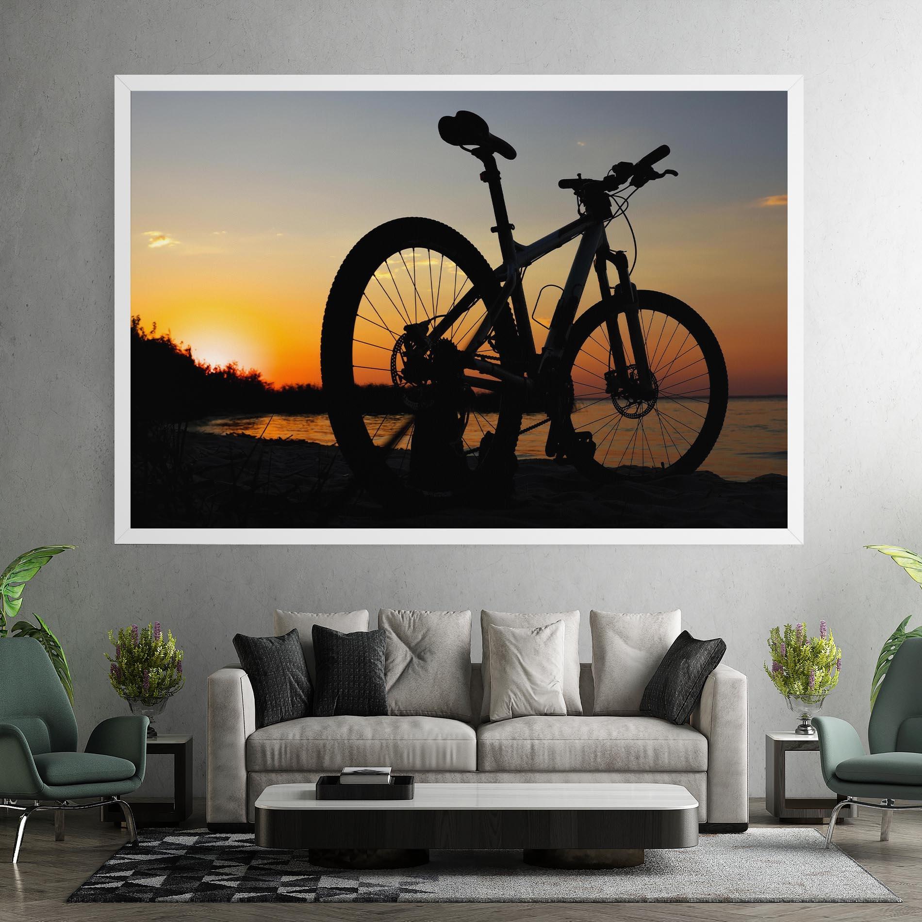 Vászonkép Beach Bike Silhouette mockup 7
