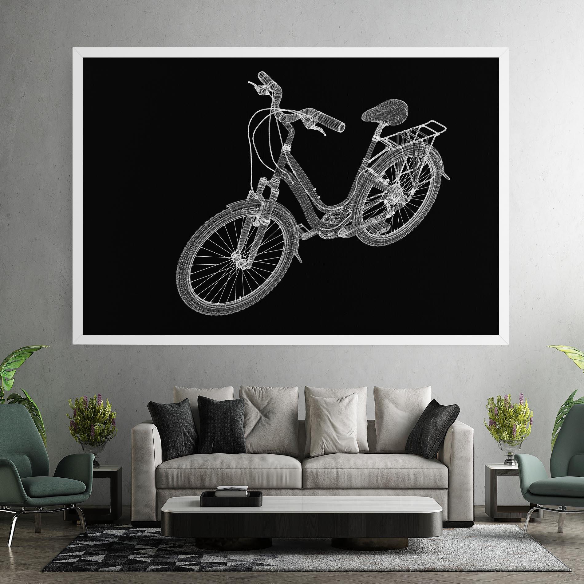 Vászonkép Bicycle 3d Model mockup 7
