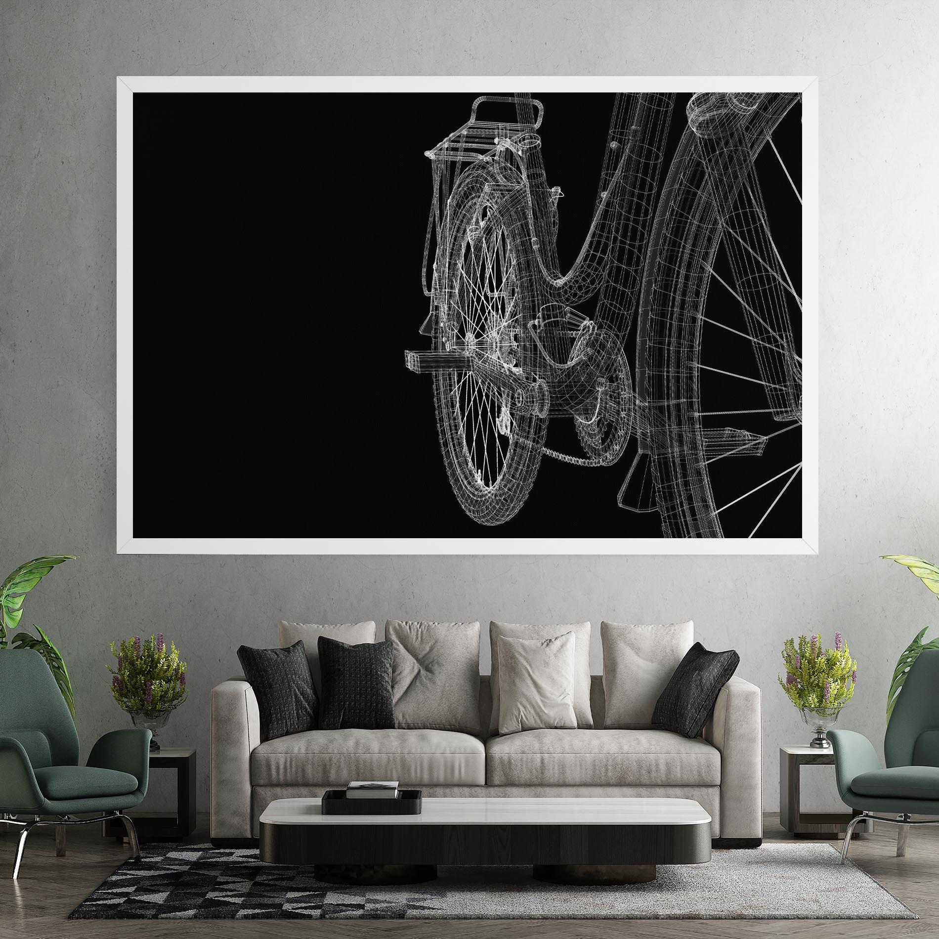 Vászonkép Bike Wire Model 3d mockup 7