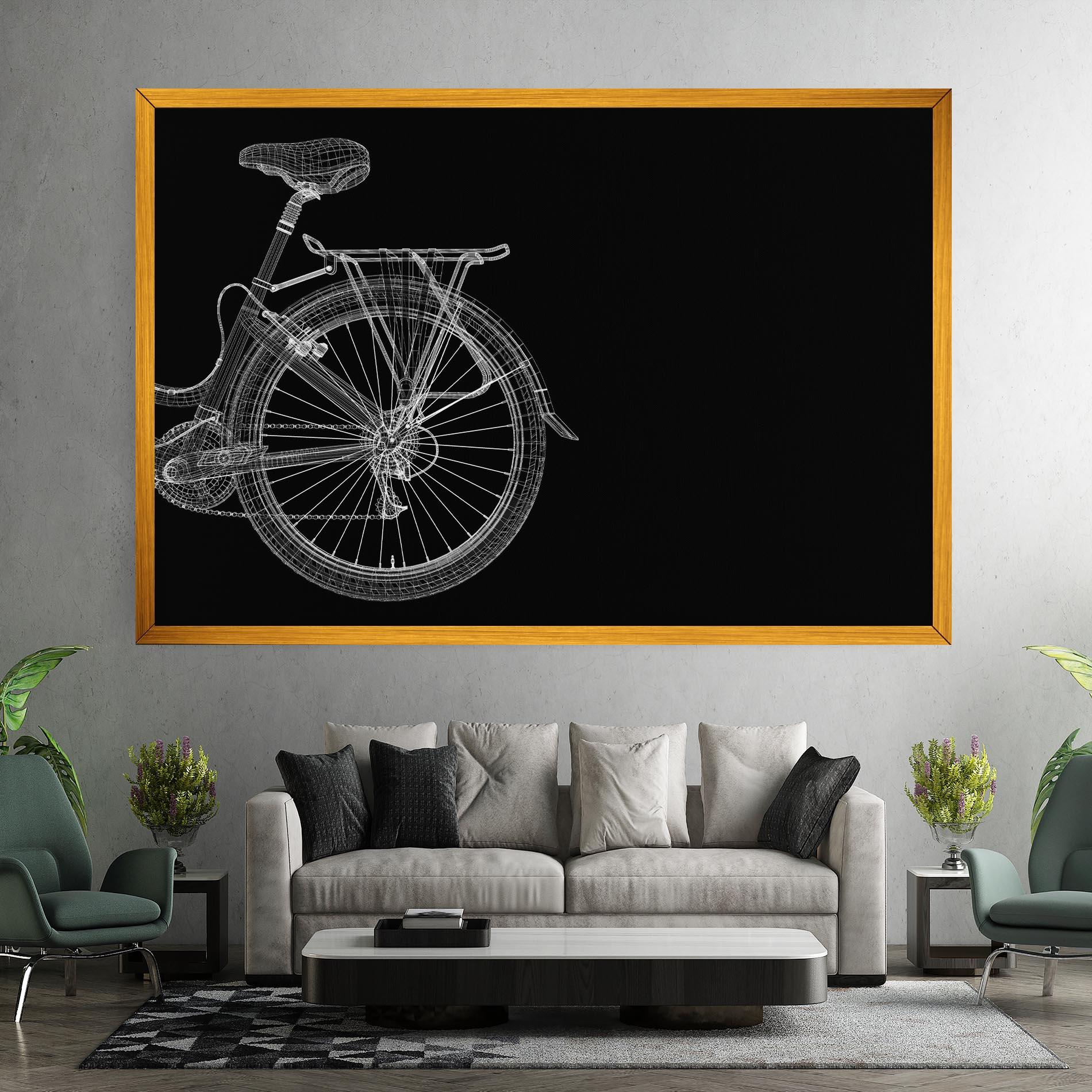 Vászonkép 3d Wire Model Bike mockup 7
