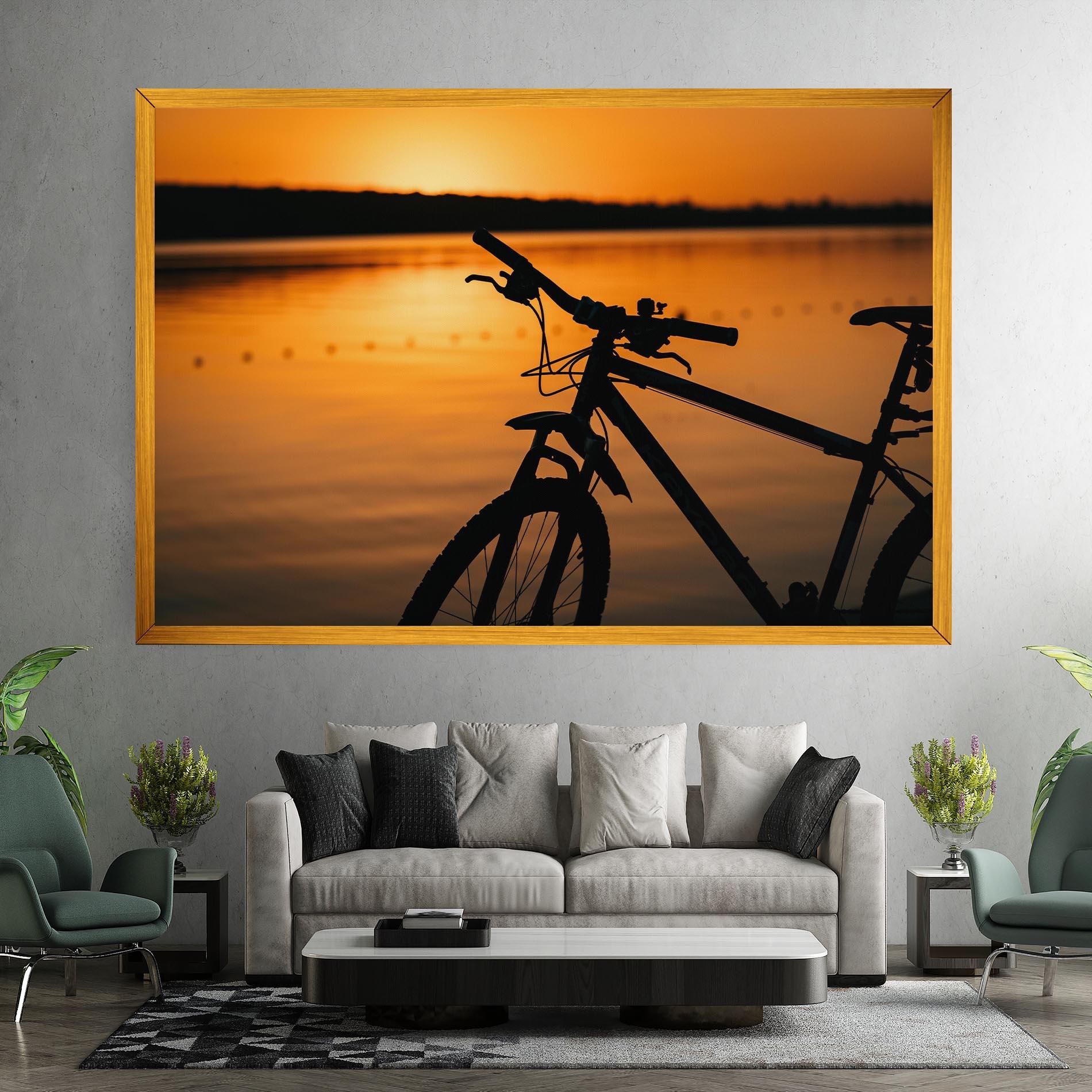 Vászonkép Sunset Lake Bike mockup 7