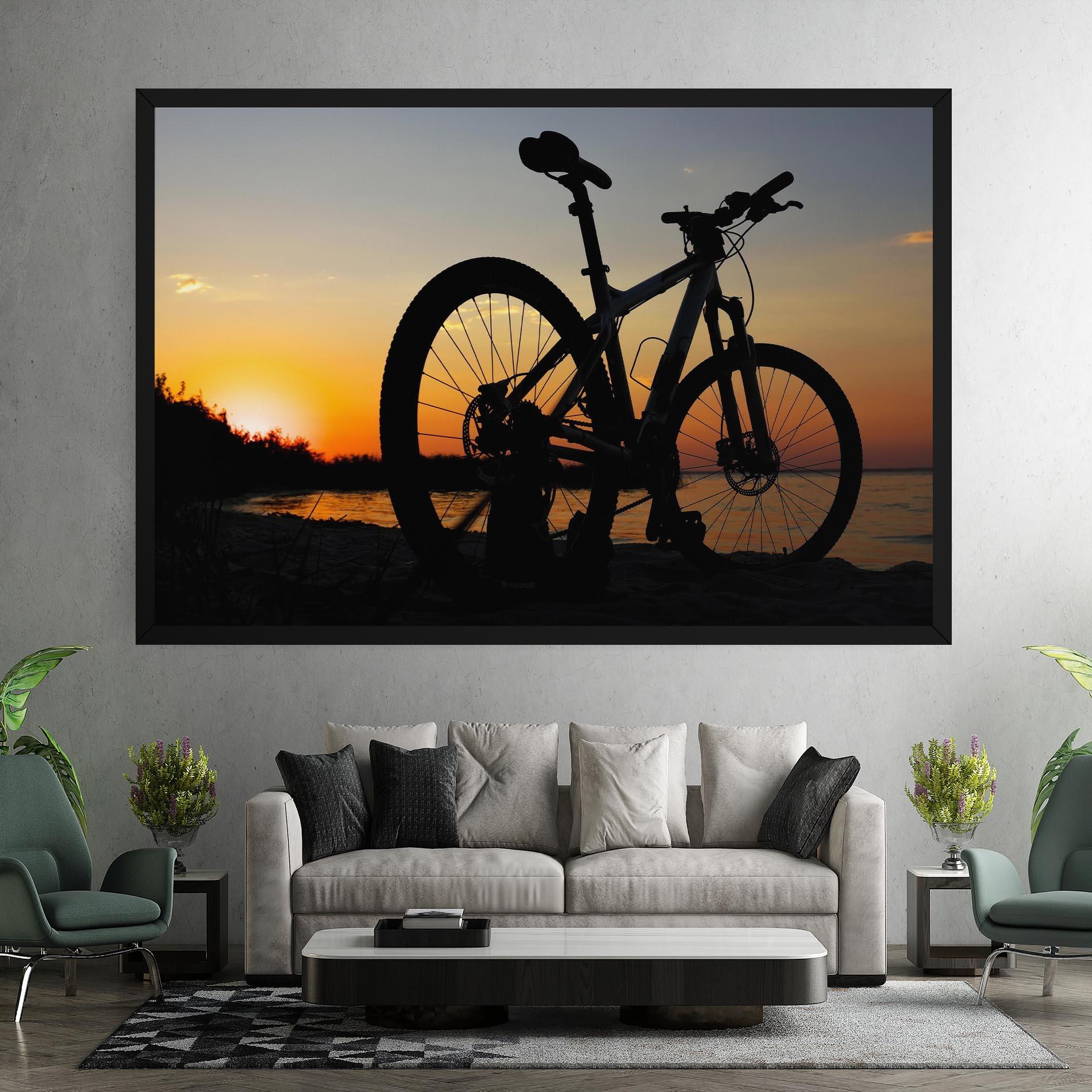 Vászonkép Beach Bike Silhouette mockup 7